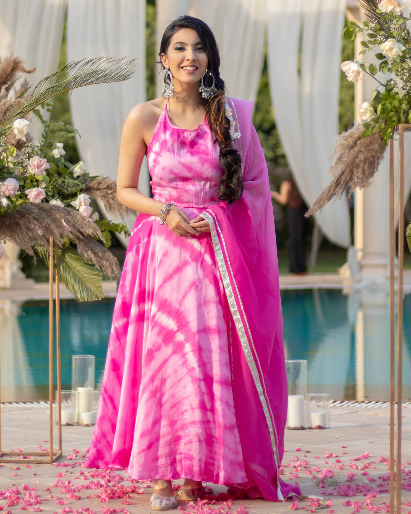 Burly Pink Tie & Dye Silk Suit Set My Store