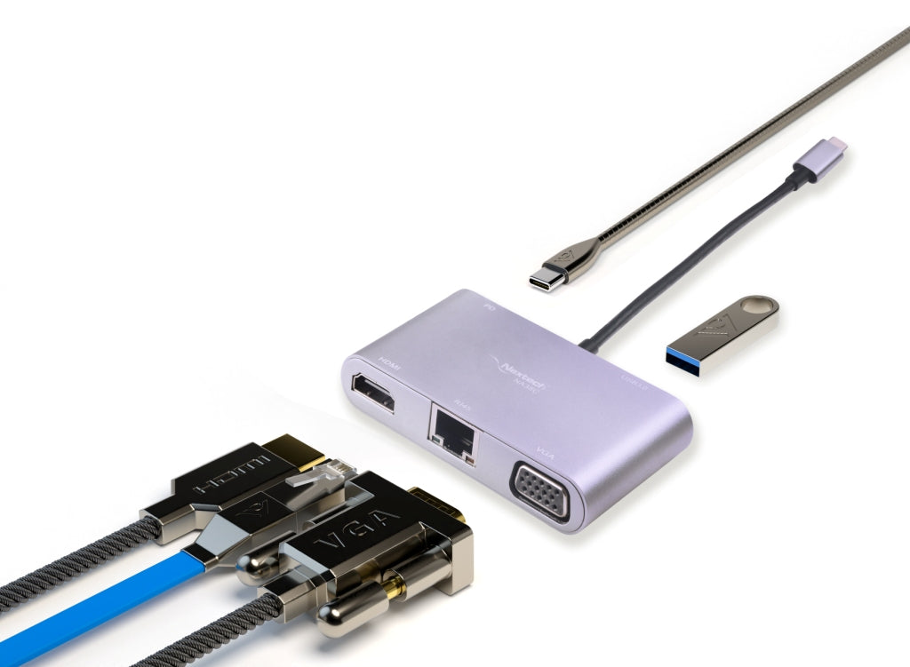 Nextech NA38C Usb C 5 IN-1 Multiport Dock With Dual Display Hdmi & VGA