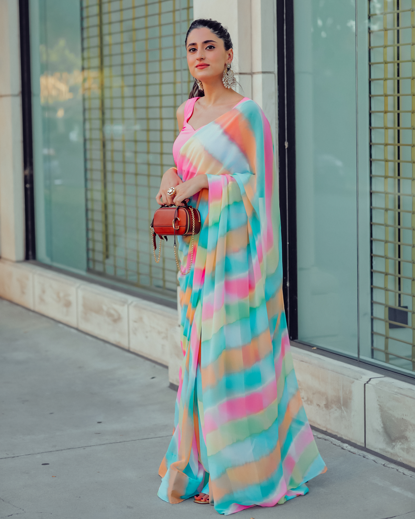 Jazzy Mix Leheriya Pure Chiffon Saree Quick Cart