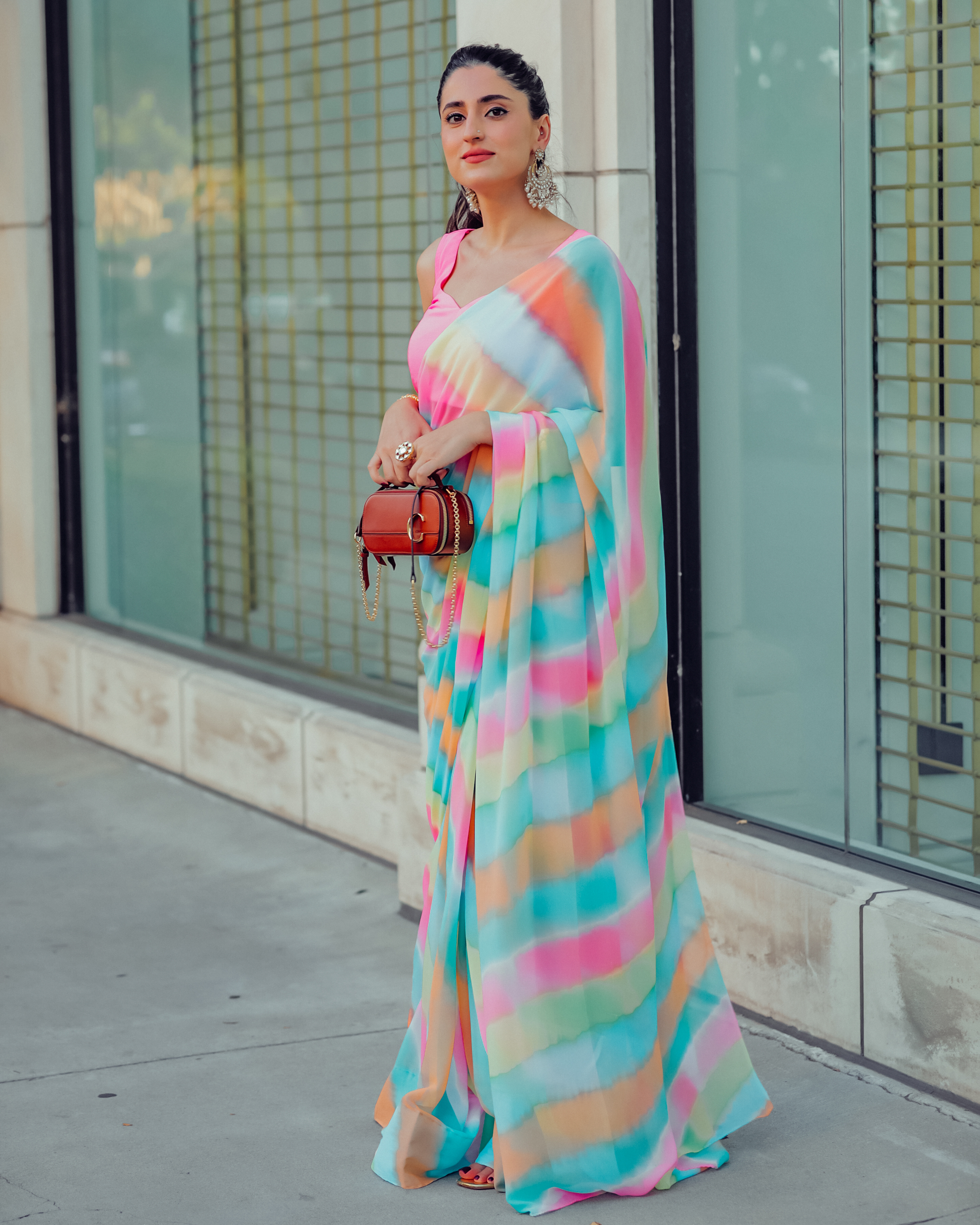 Jazzy Mix Leheriya Pure Chiffon Saree Quick Cart