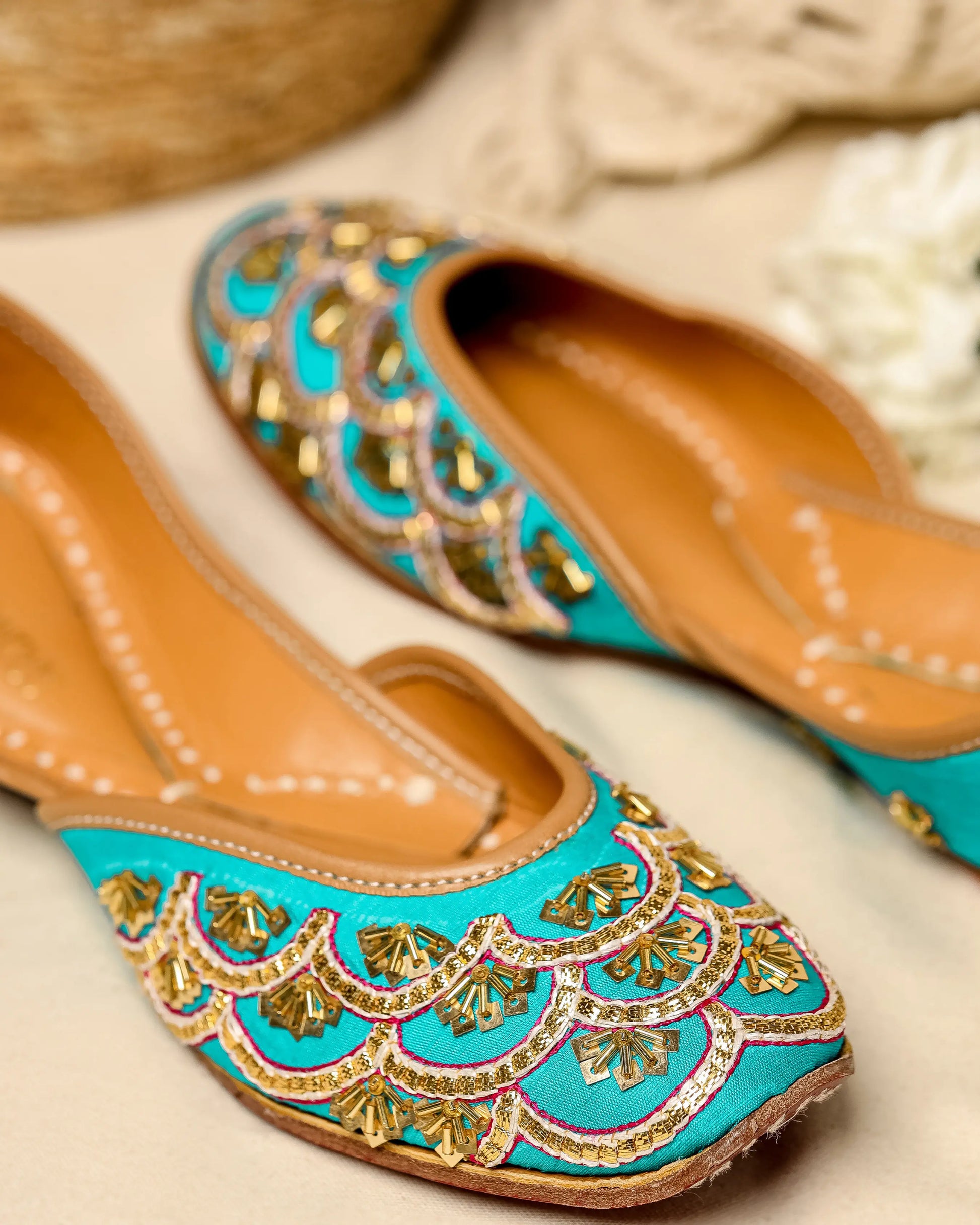 Cadet Blue Handcrafted Jutti My Store