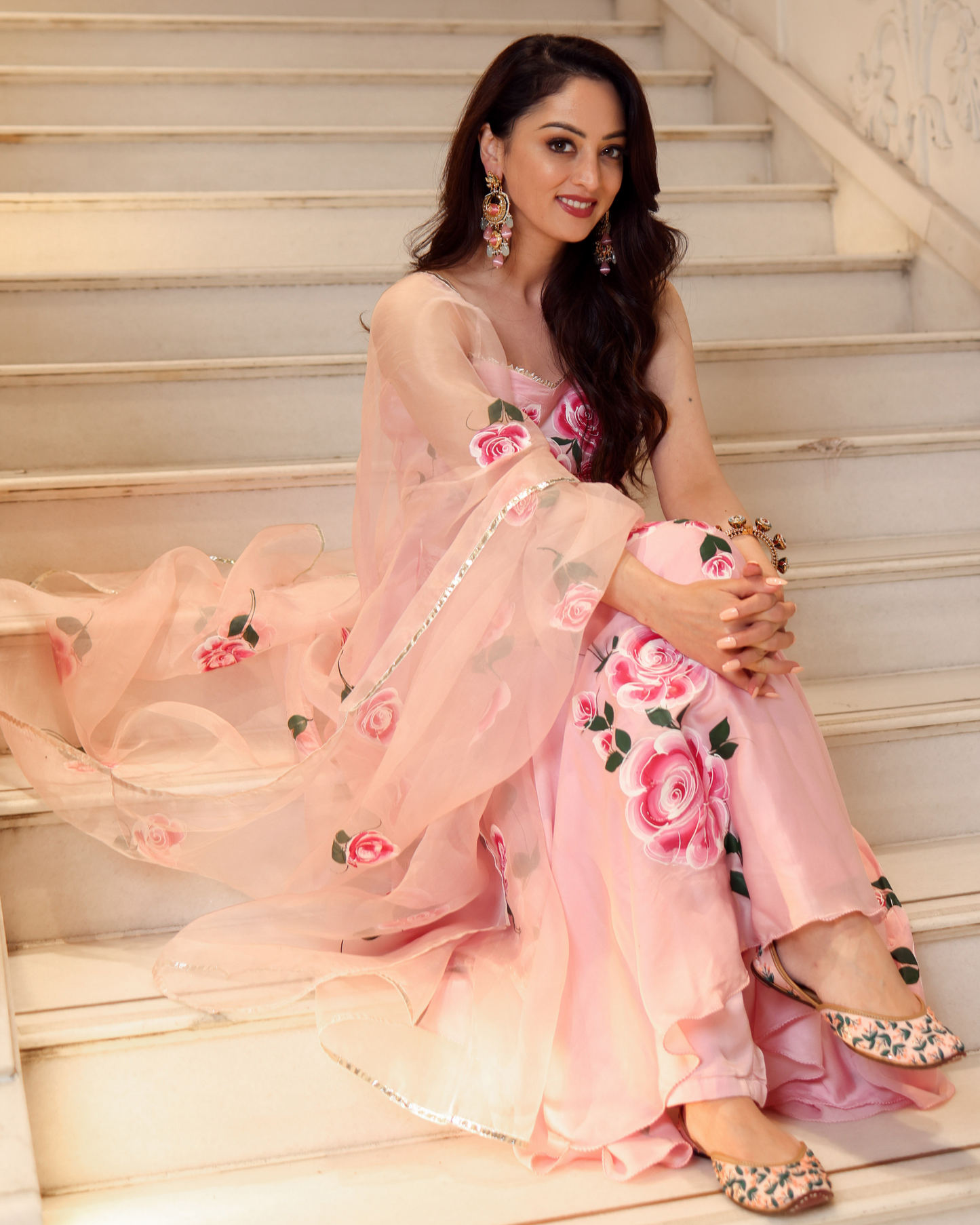 Pink Marble Handpainted Suit Set Quick Cart