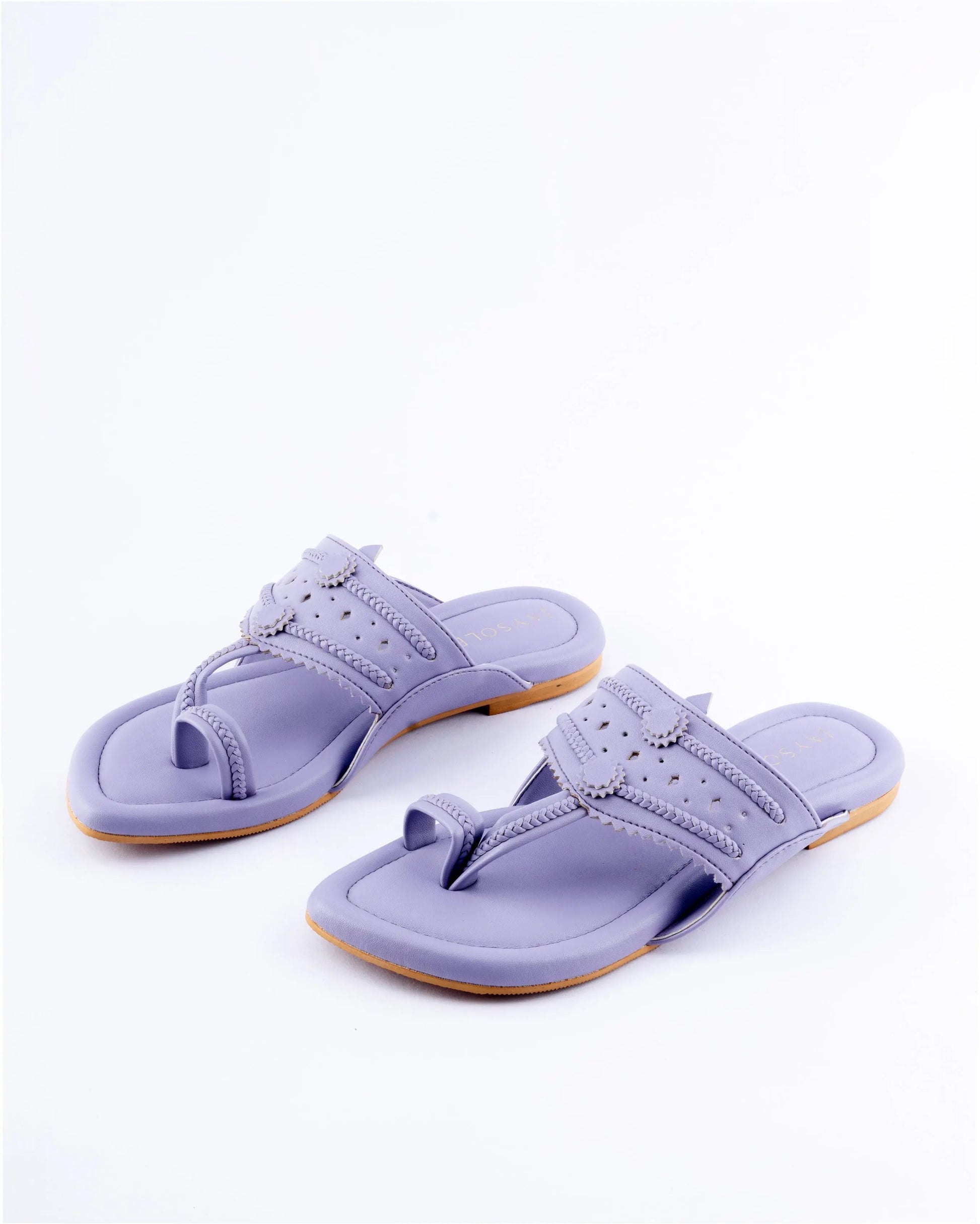 Chatelle Lavender Solid Kolha Flats My Store