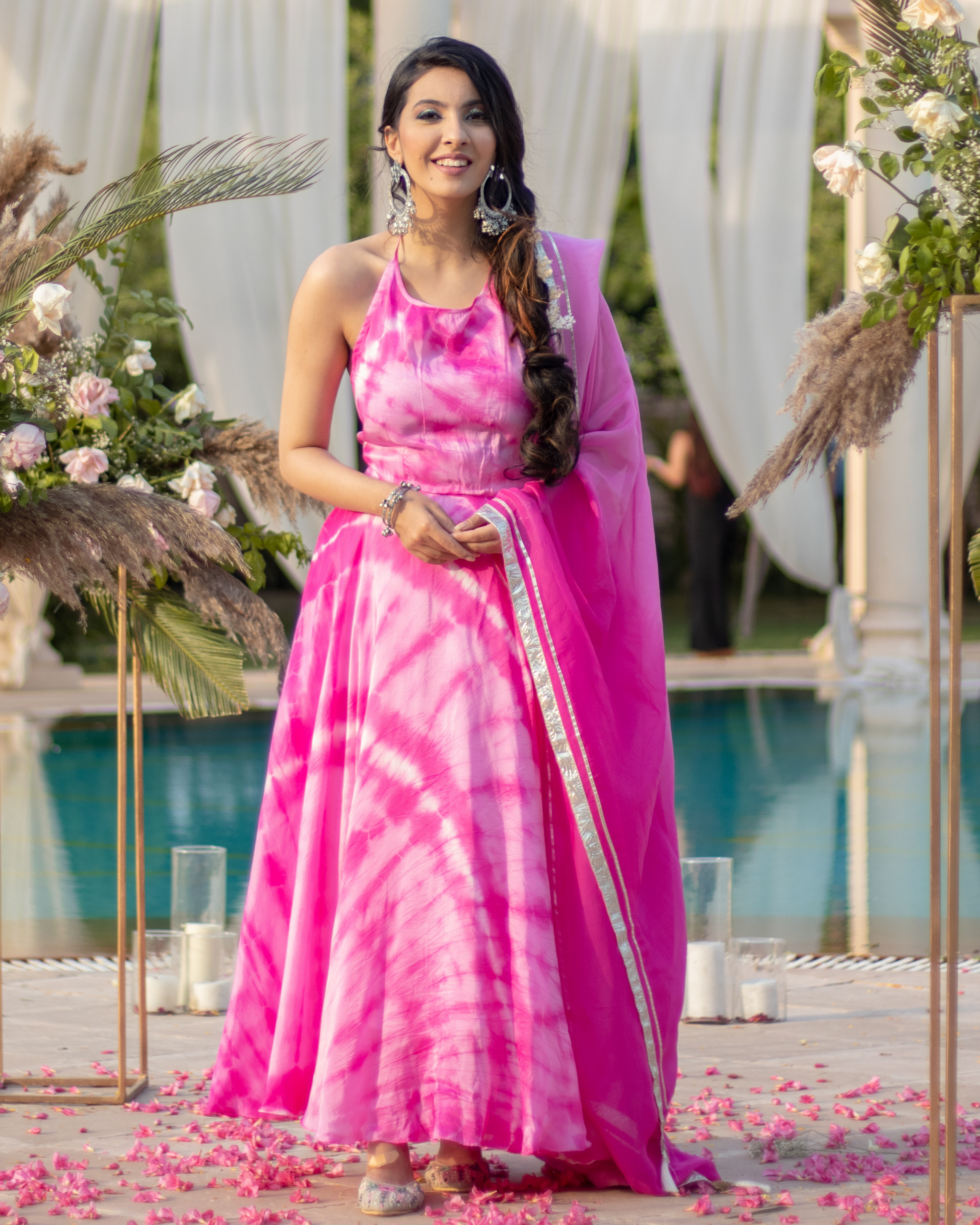 Burly Pink Tie & Dye Silk Suit Set Quick Cart