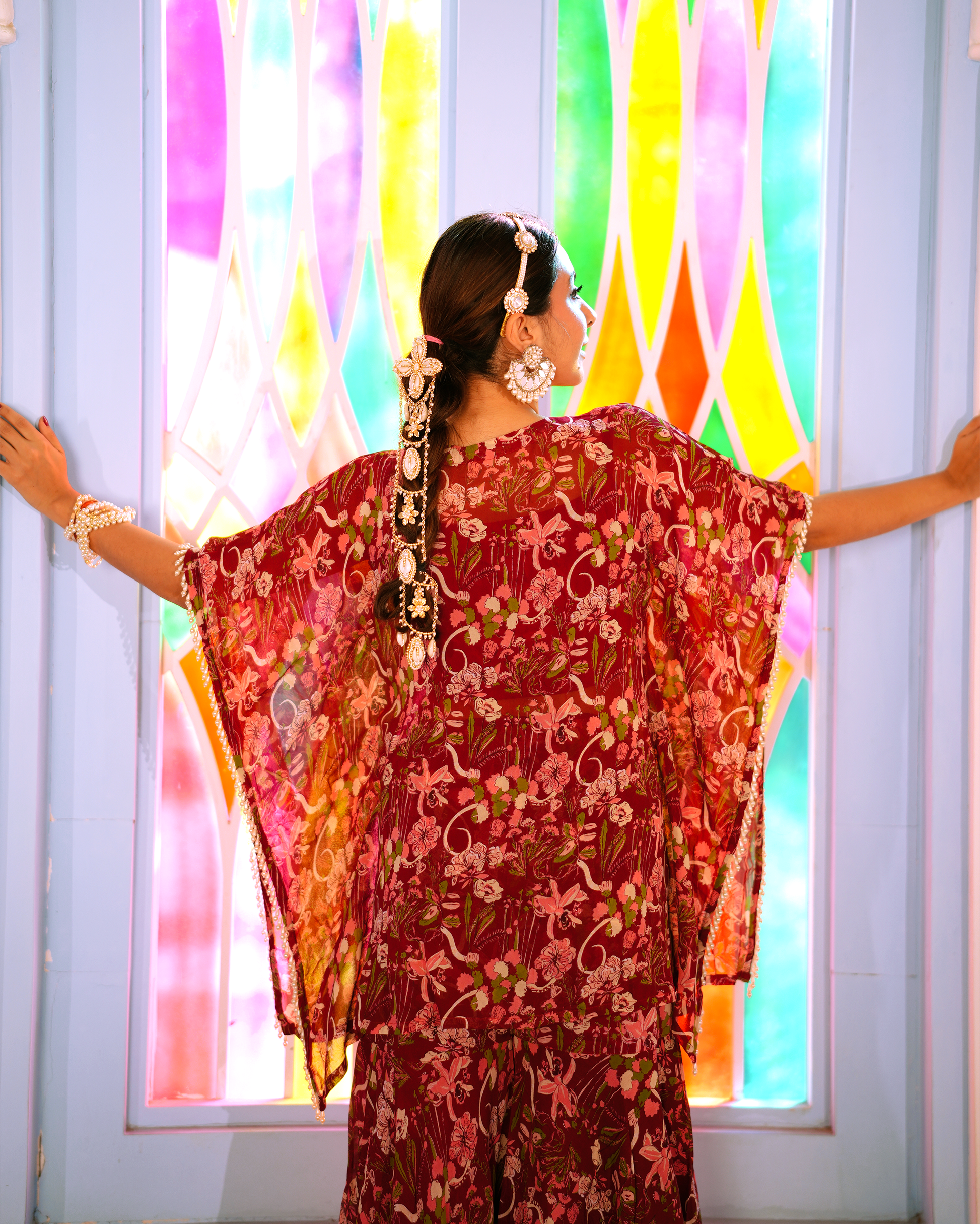 Surbhi Maroon Printed Georgette Coord set My Store