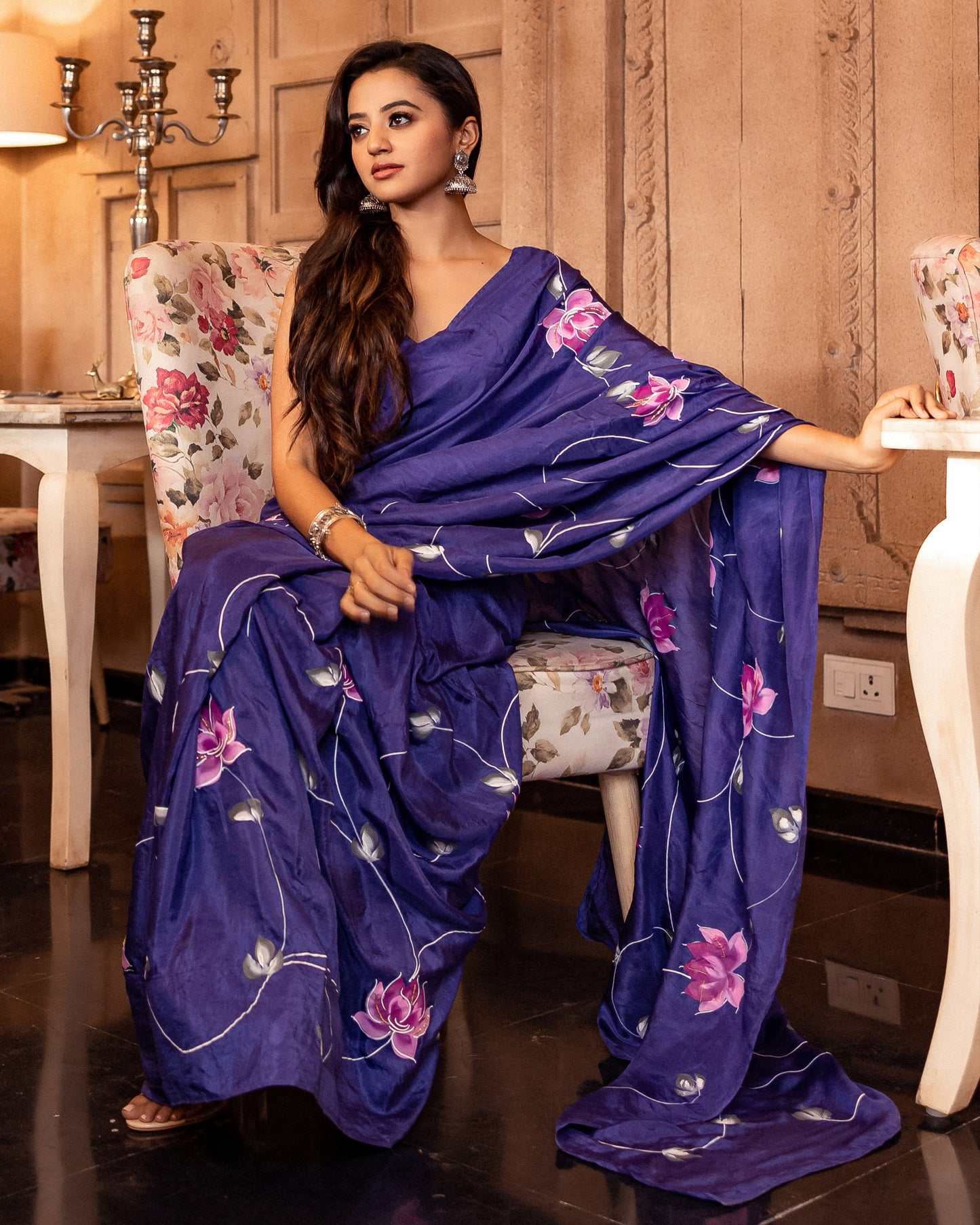 Sarang Handpainted Silk Saree My Store