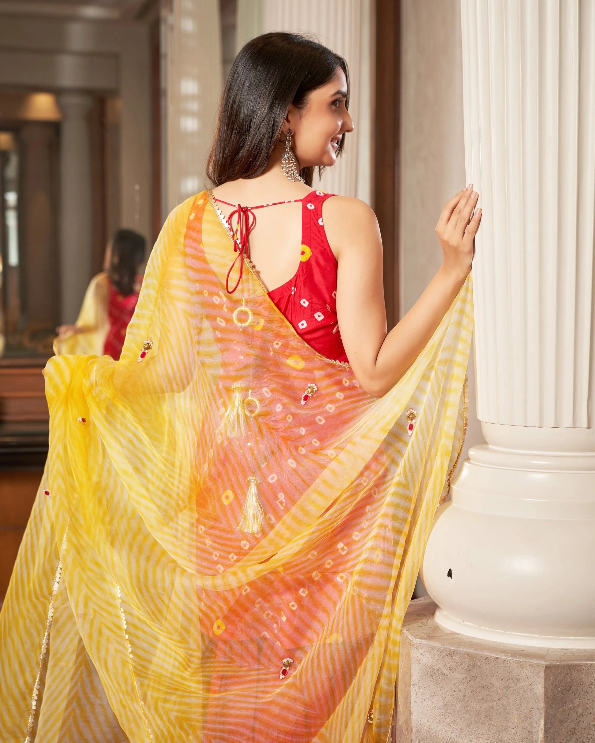 Tithi Pink Bandhani Silk Sharara Set My Store