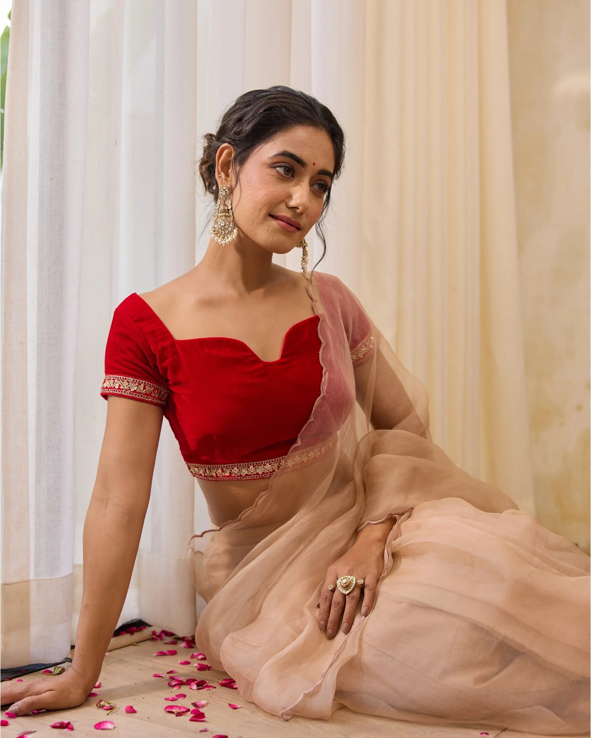 Rose Red Velvet Blouse My Store