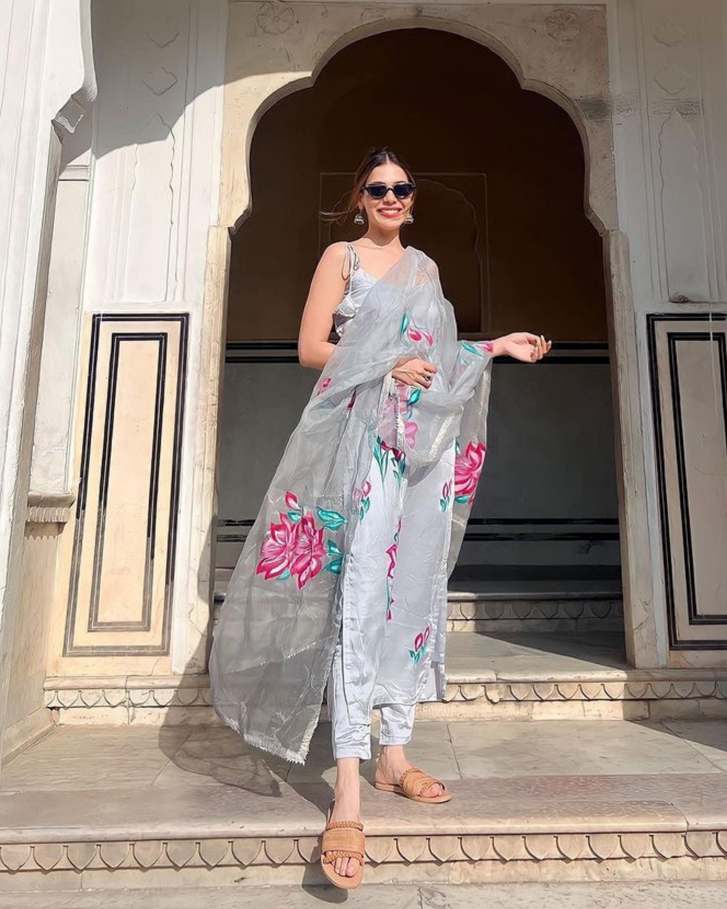 Arabic Grey Handpainted Suit Set Quick Cart