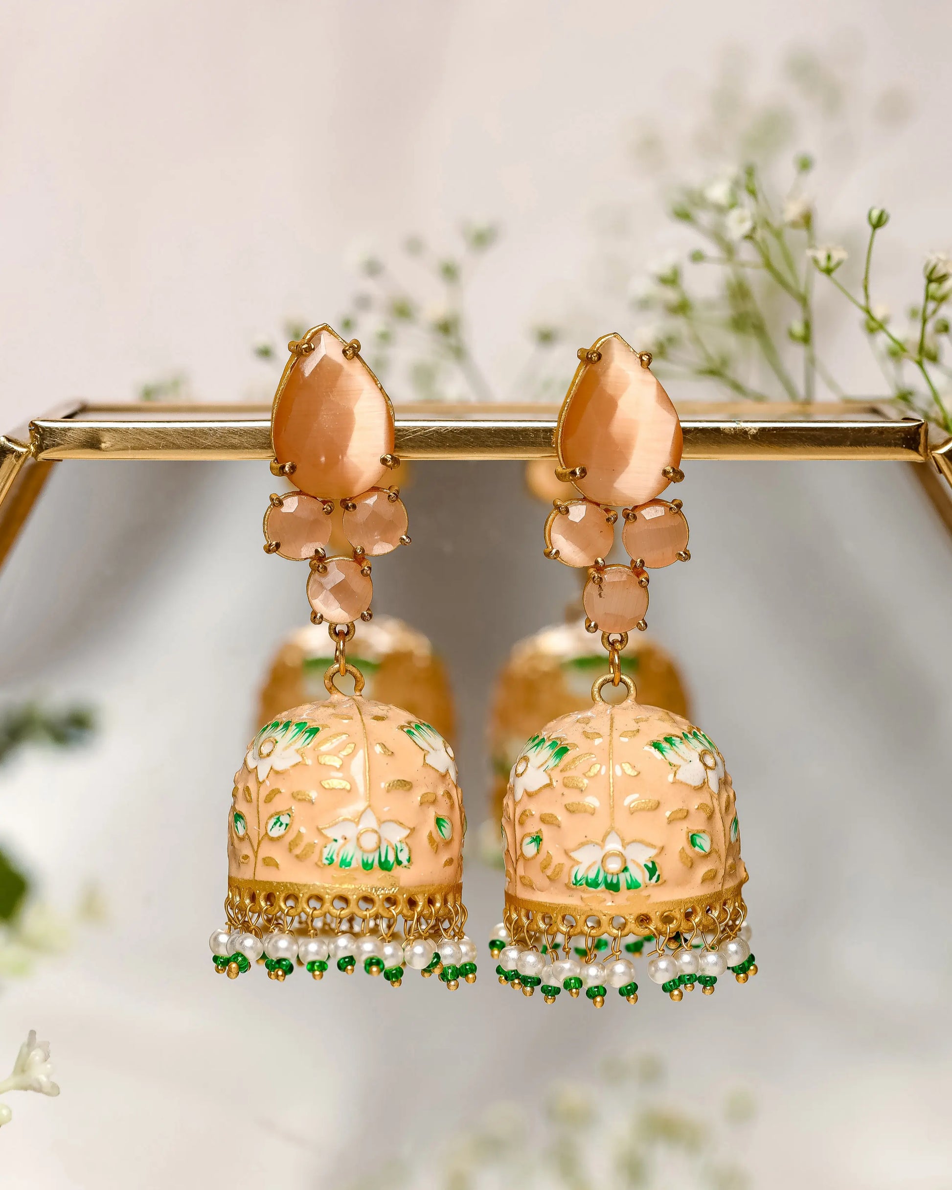 Tinge Flower Handcrafted Brass Earrings My Store