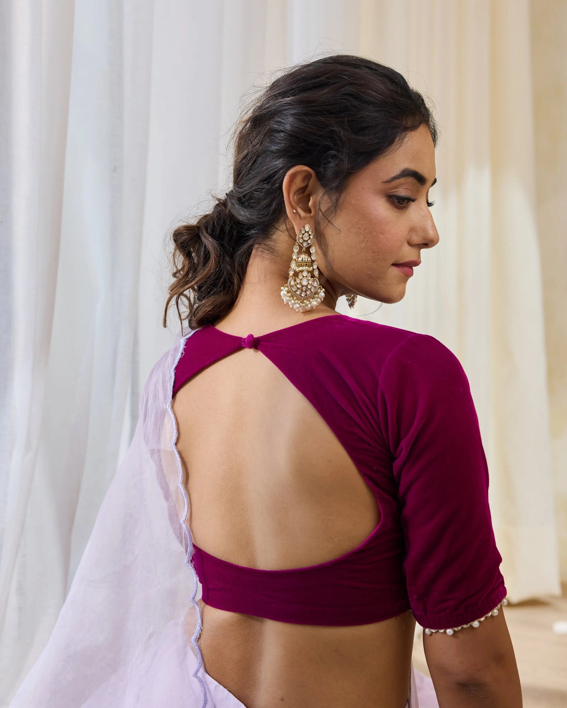 Silken Romance Purple Velvet Blouse My Store