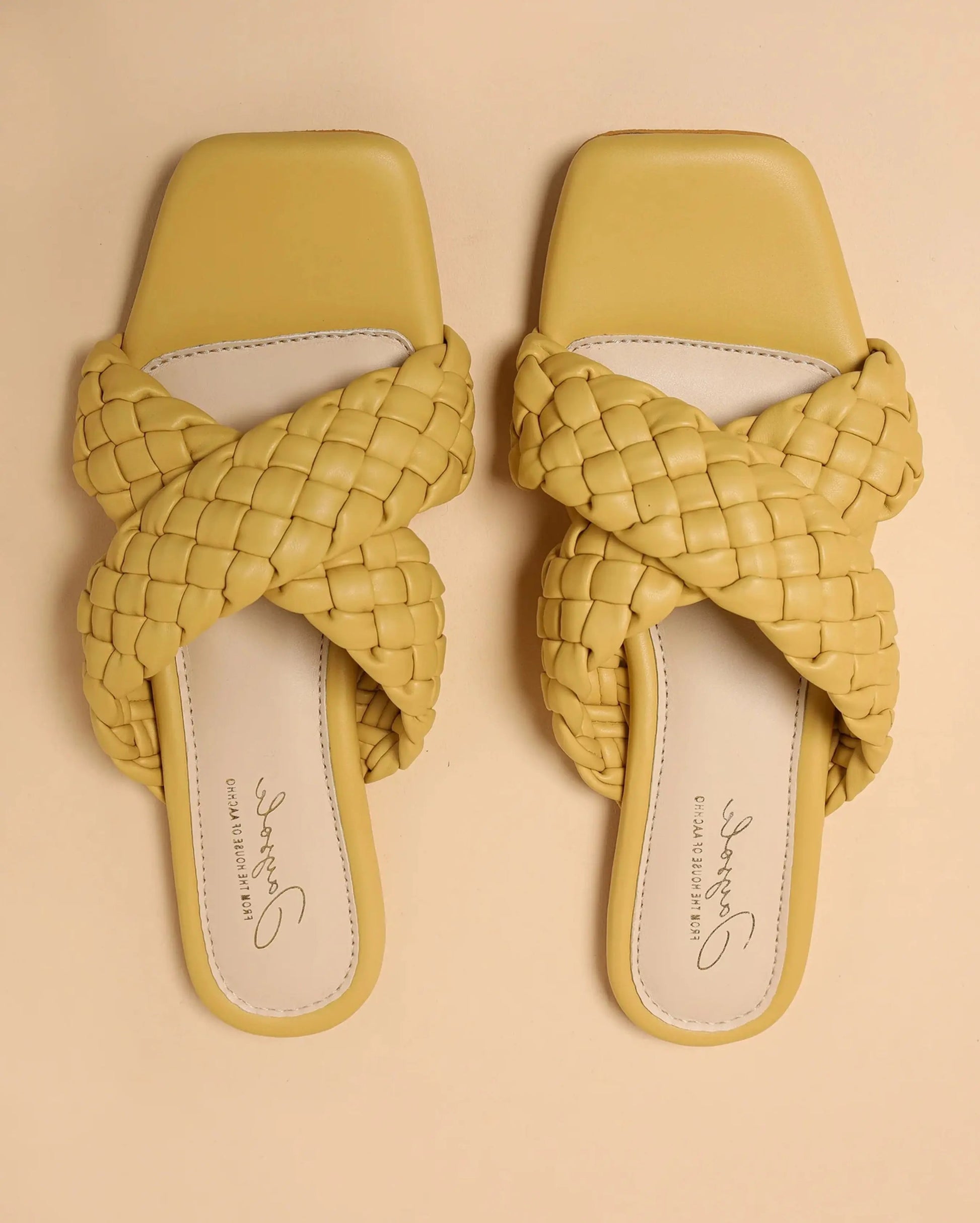 Blazing Yellow Braided Flats My Store