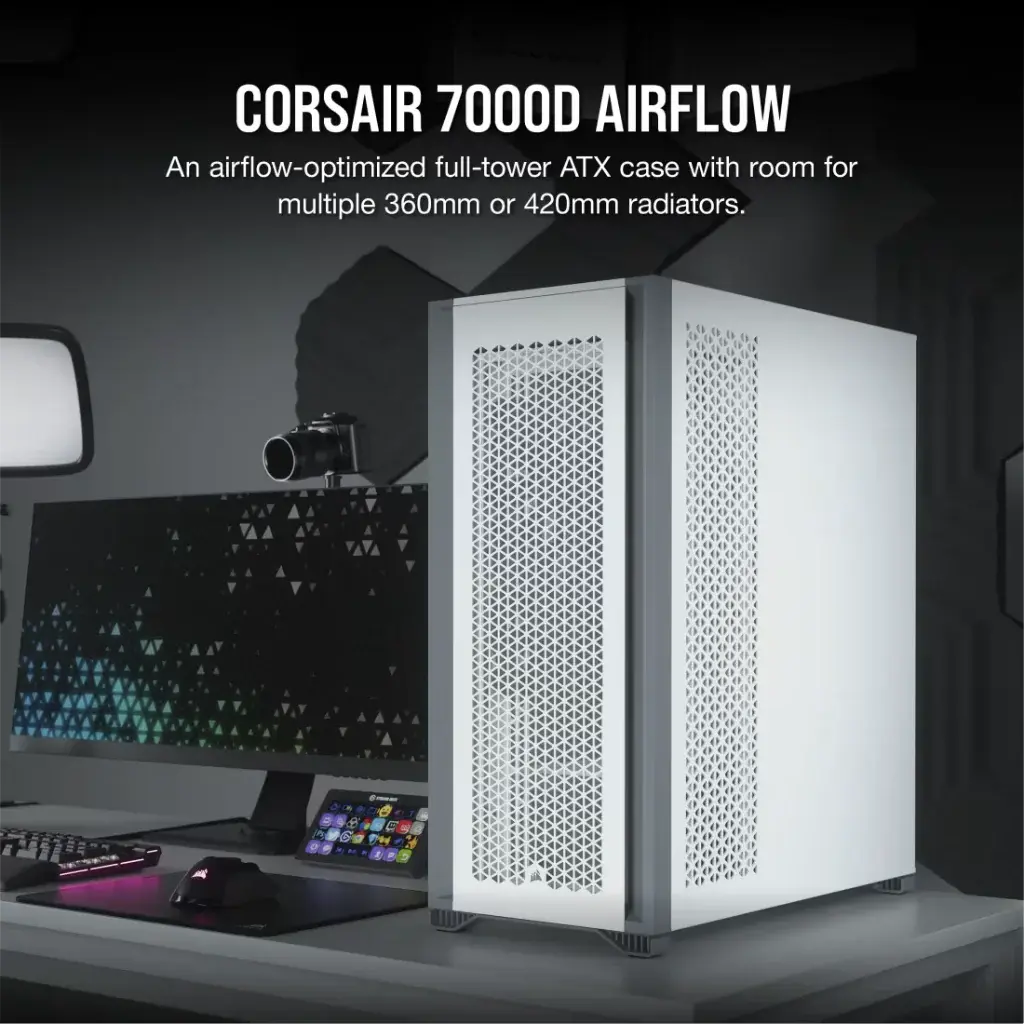 CORSAIR 7000D AIRFLOW Full-Tower ATX PC Case-White