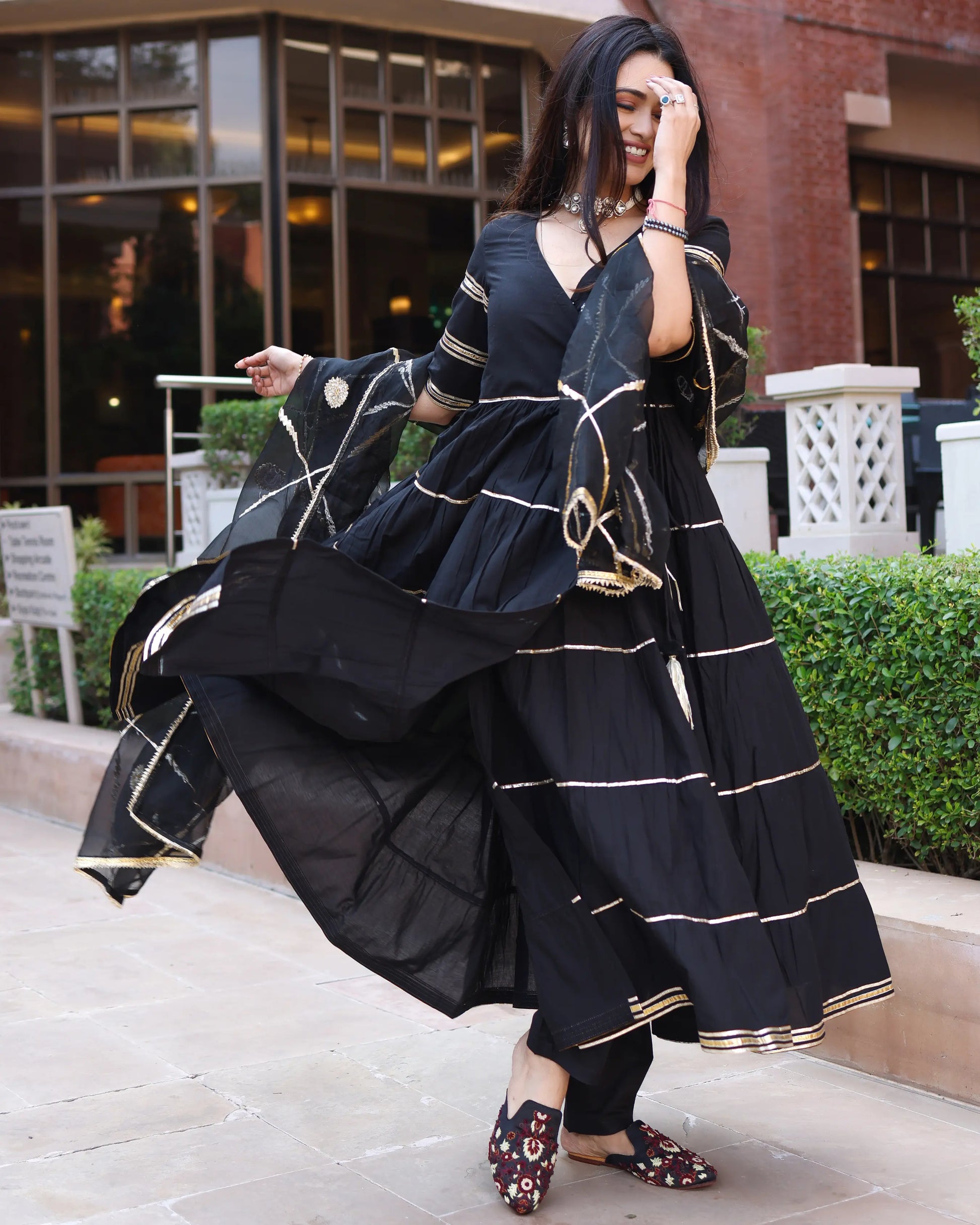 Black Iris Gotapatti Suit Set My Store