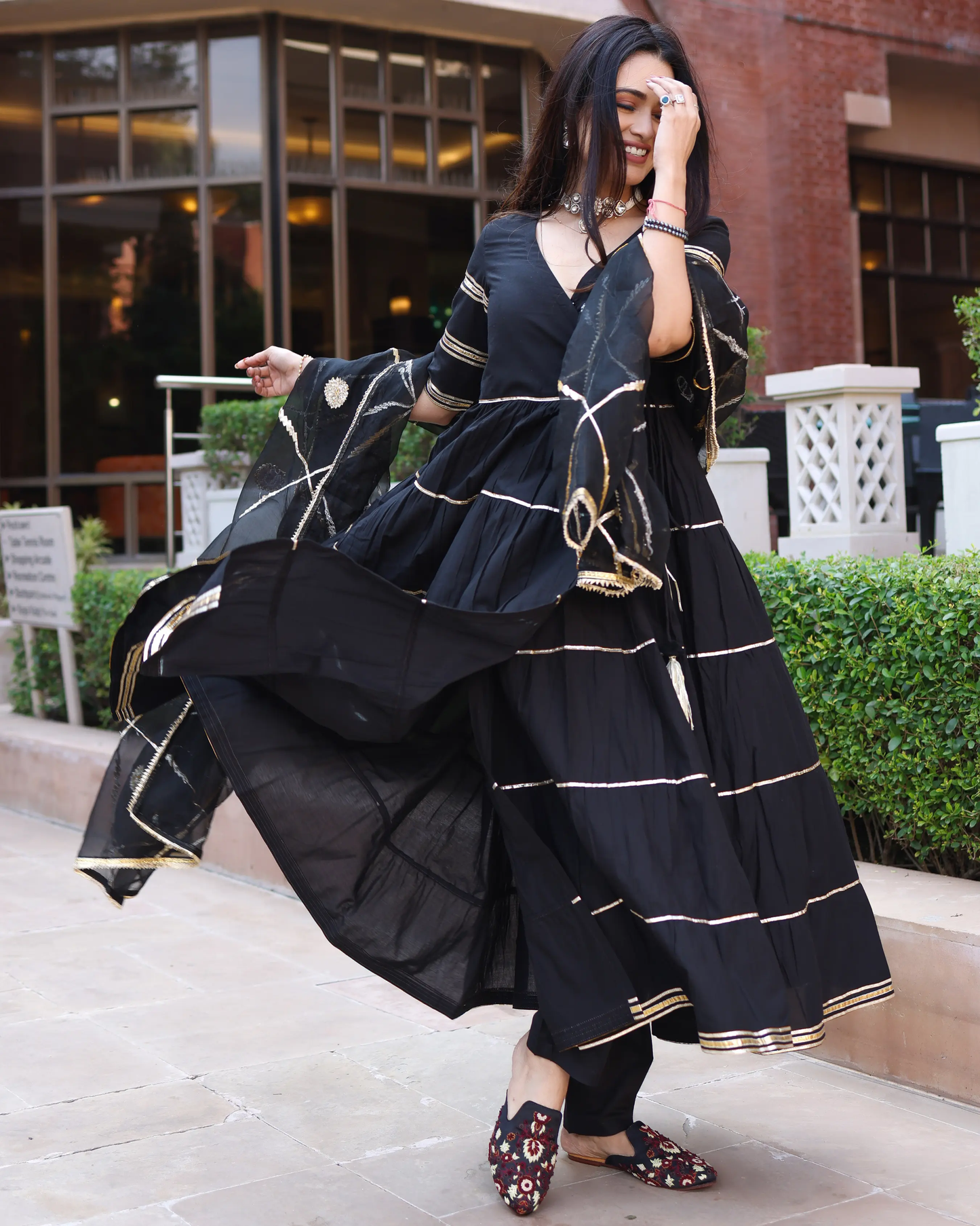 Black Iris Gotapatti Suit Set My Store