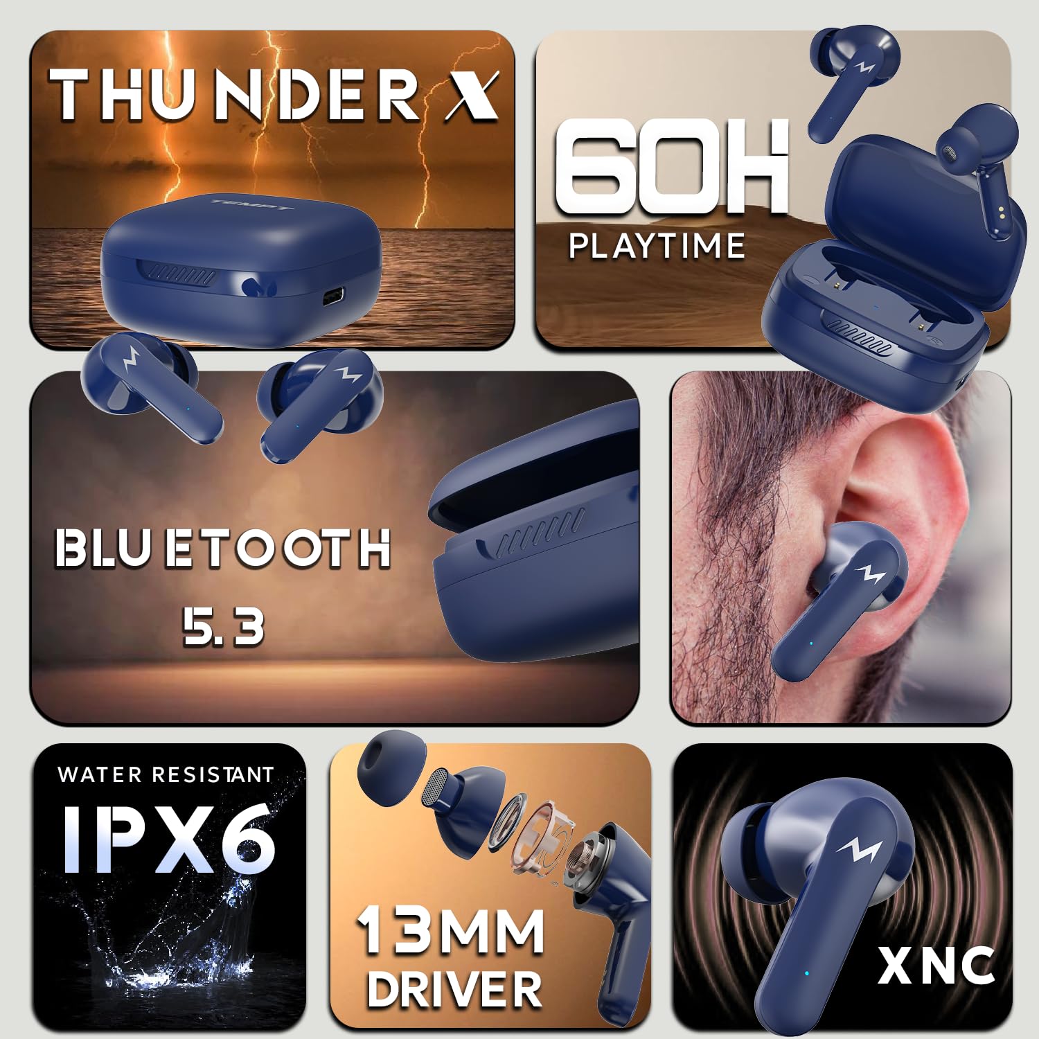 TEMPT Thunder X True Wireless Earbuds White