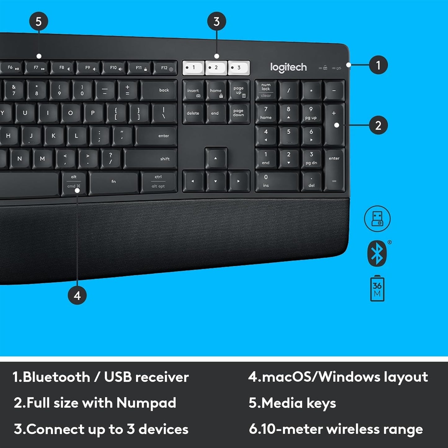 Logitech Wireless Bluetooth Keyboard and Mouse Combo MK850