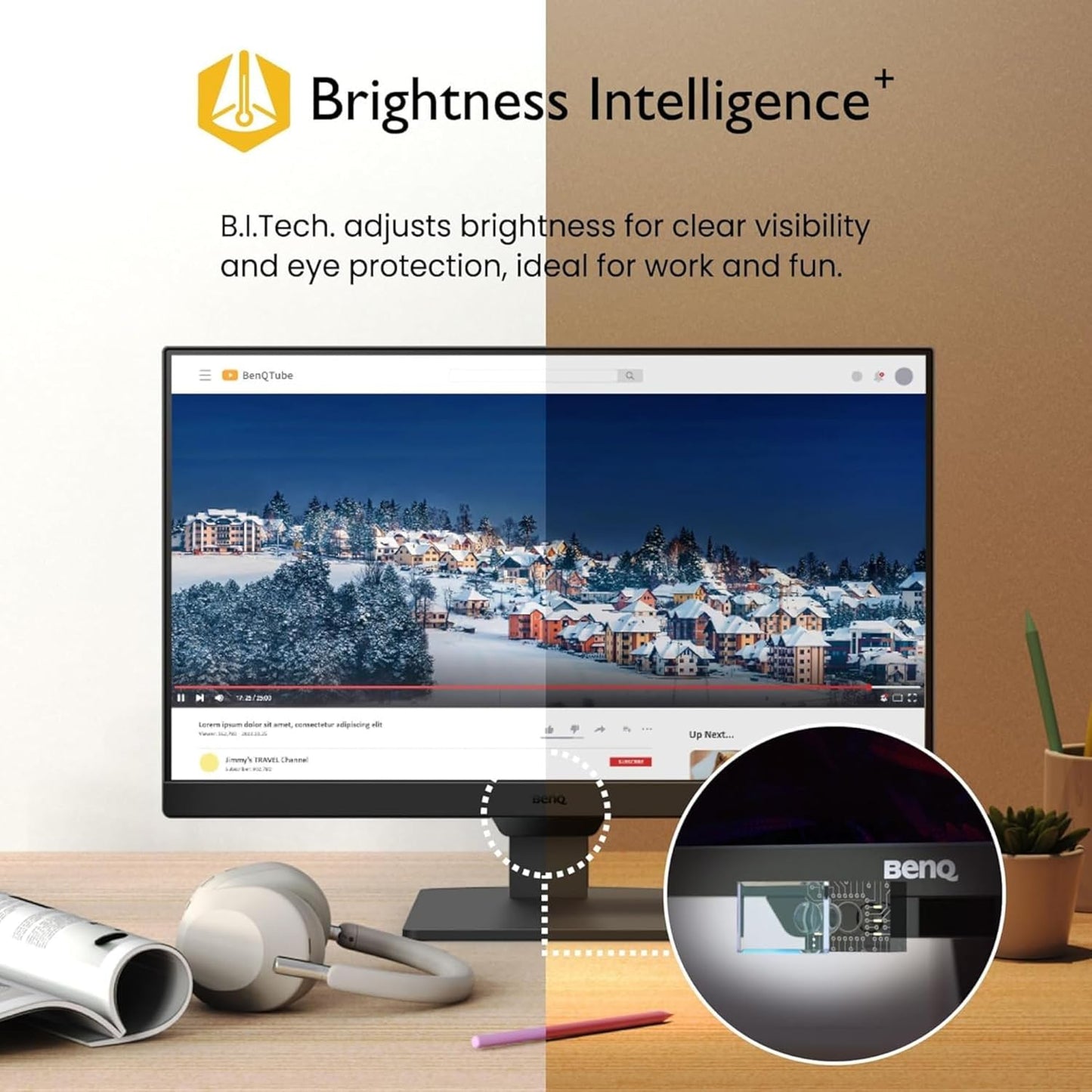 BenQ 23.8 Inch GW2490 IPS Panel LED Monitor HDMI Speaker