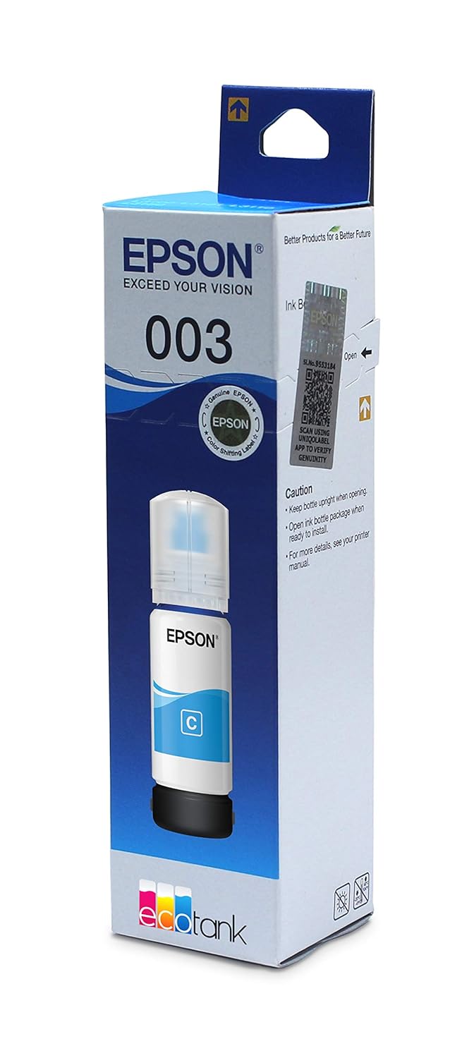 Epson 003 Cyan Genuine Inkjet Ink Bottle 65ml
