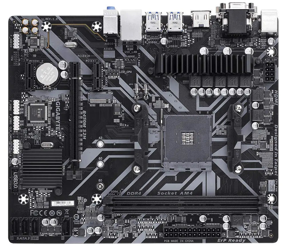 GIGABYTE B450M S2H V2 AMD AM4 Ultra Durable M-ATX DDR4 Motherboard