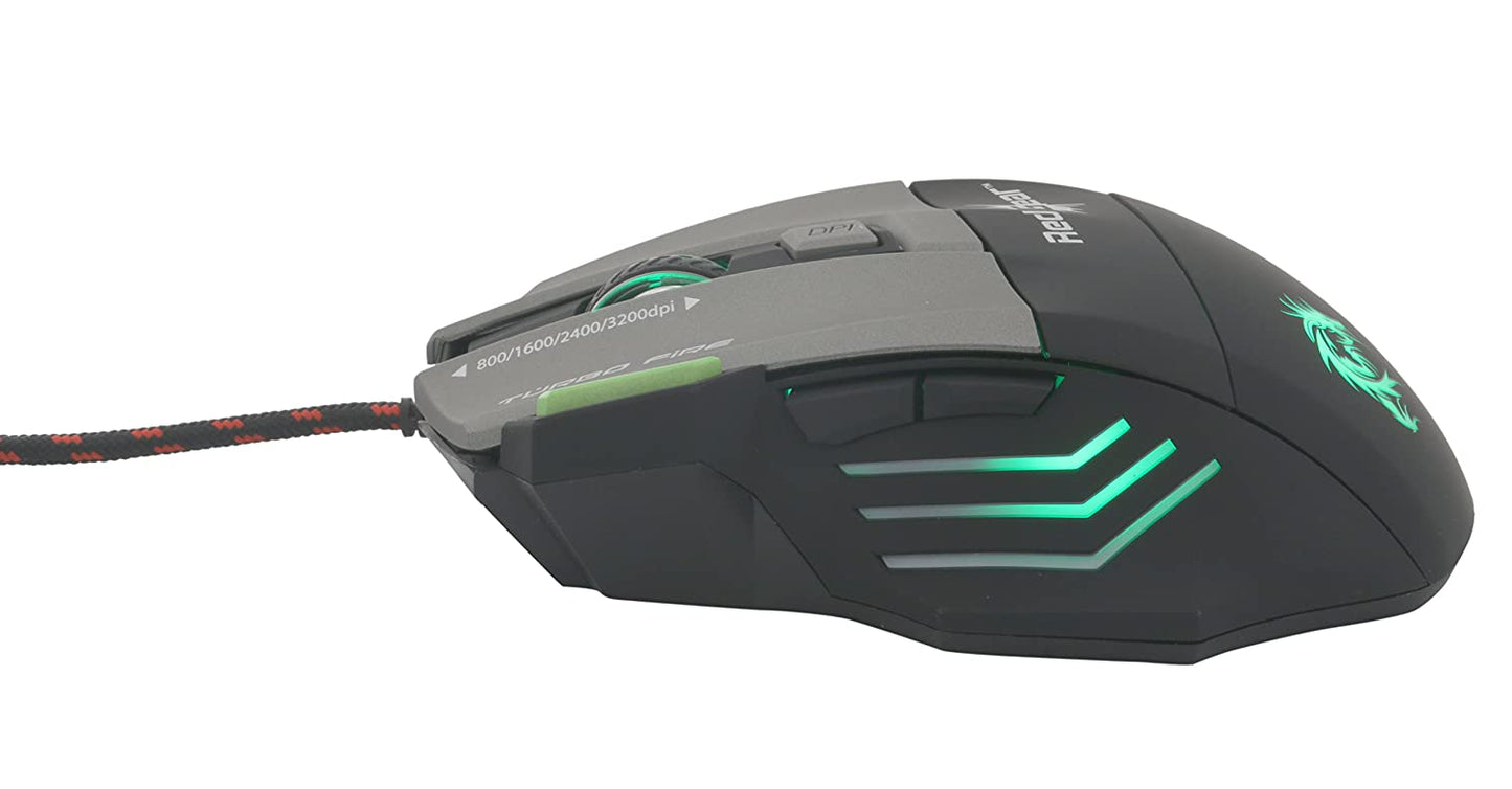 Redgear Dragonwar ELE-G9 Thor Wired BlueTrack and Blue Sensor Gaming Mouse with Macro Function with Mousepad for PC Gamers