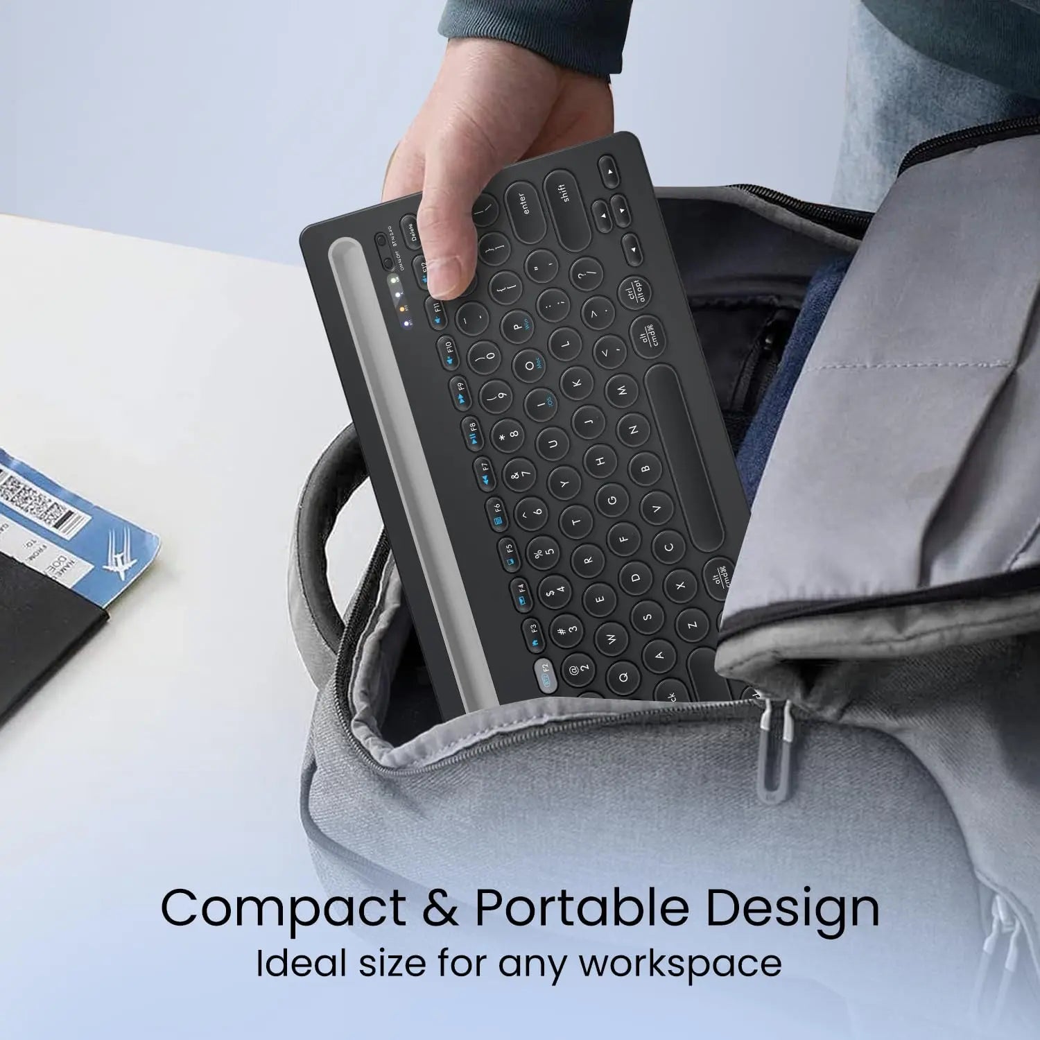 Portronics Bubble Dock Wireless Keyboard with Tablet Holder 2.4 GHz RF & Bluetooth 5.3