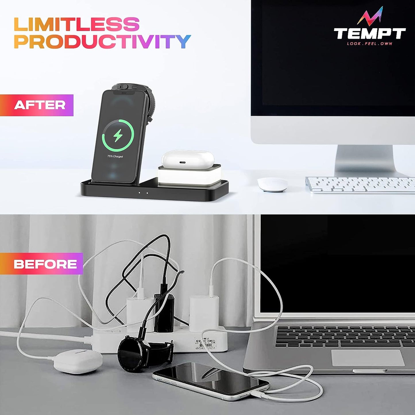 Tempt Lumina Wireless Charger Black