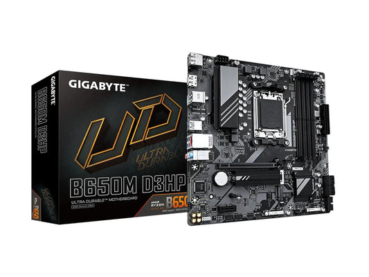 GIGABYTE B650M D3HP PCIe 4.0 Ultra Durable AMD AM5 DDR5 Micro-ATX Motherboard