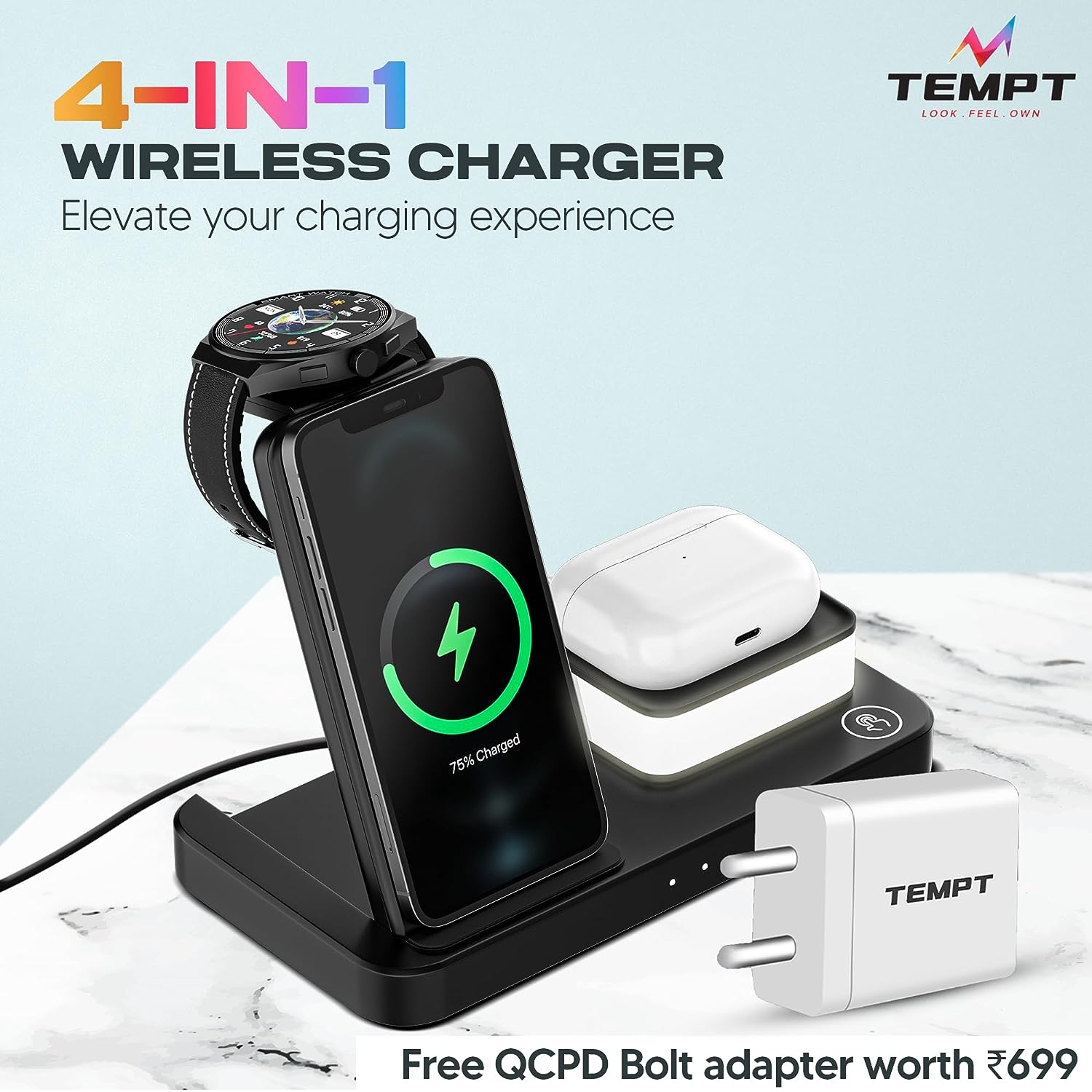 Tempt Lumina Wireless Charger Black