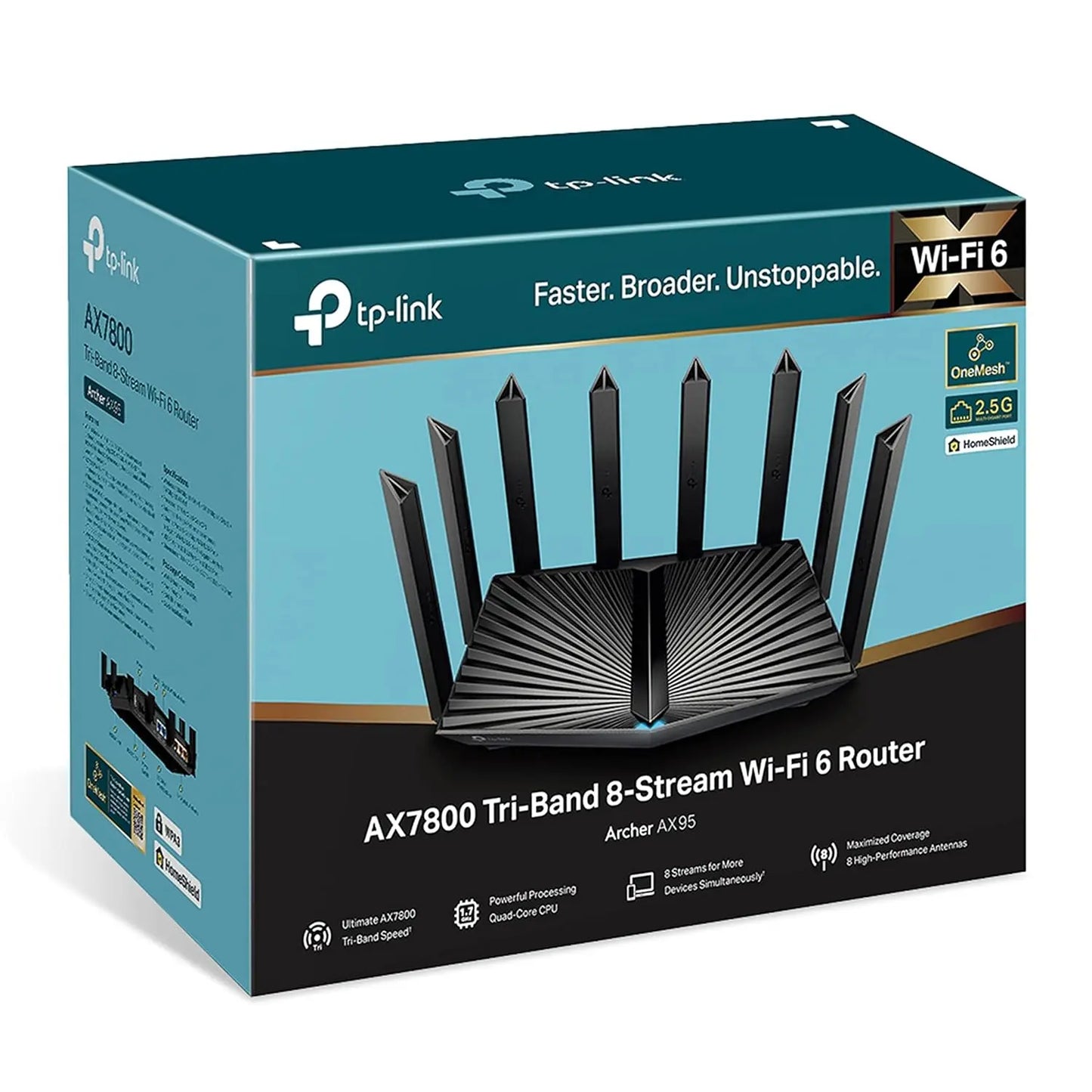 TP-Link AXE7800 Archer AXE95 Tri-Band Gigabit OneMesh Wi-Fi 6E Router