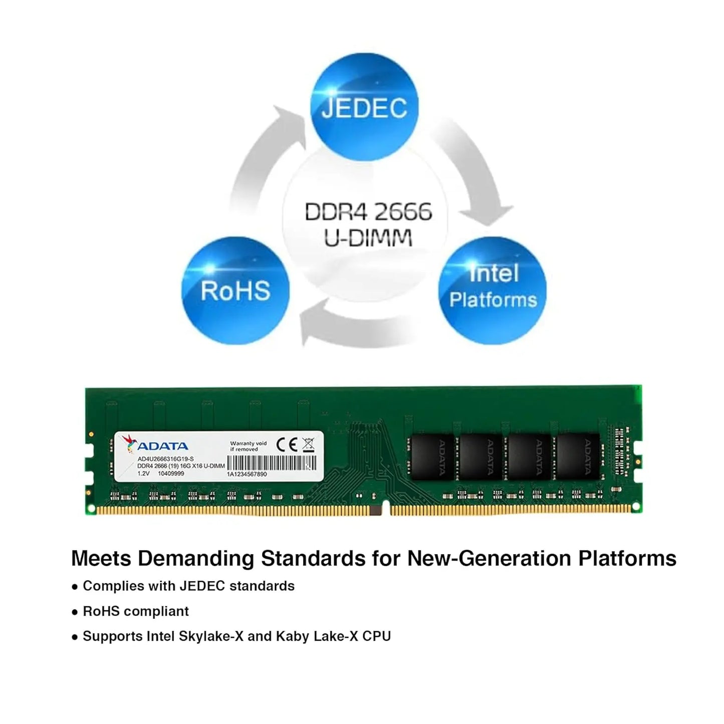 ADATA Premier 4GB DDR4 RAM 2666MHz CL19 U-DIMM Desktop Memory Module