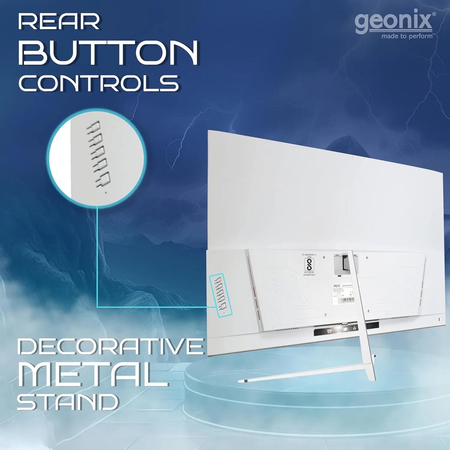 GEONIX Neon 27" 75Hz 1080p FHD  Curved Monitor with Dual Integrated Speakers - White My Store