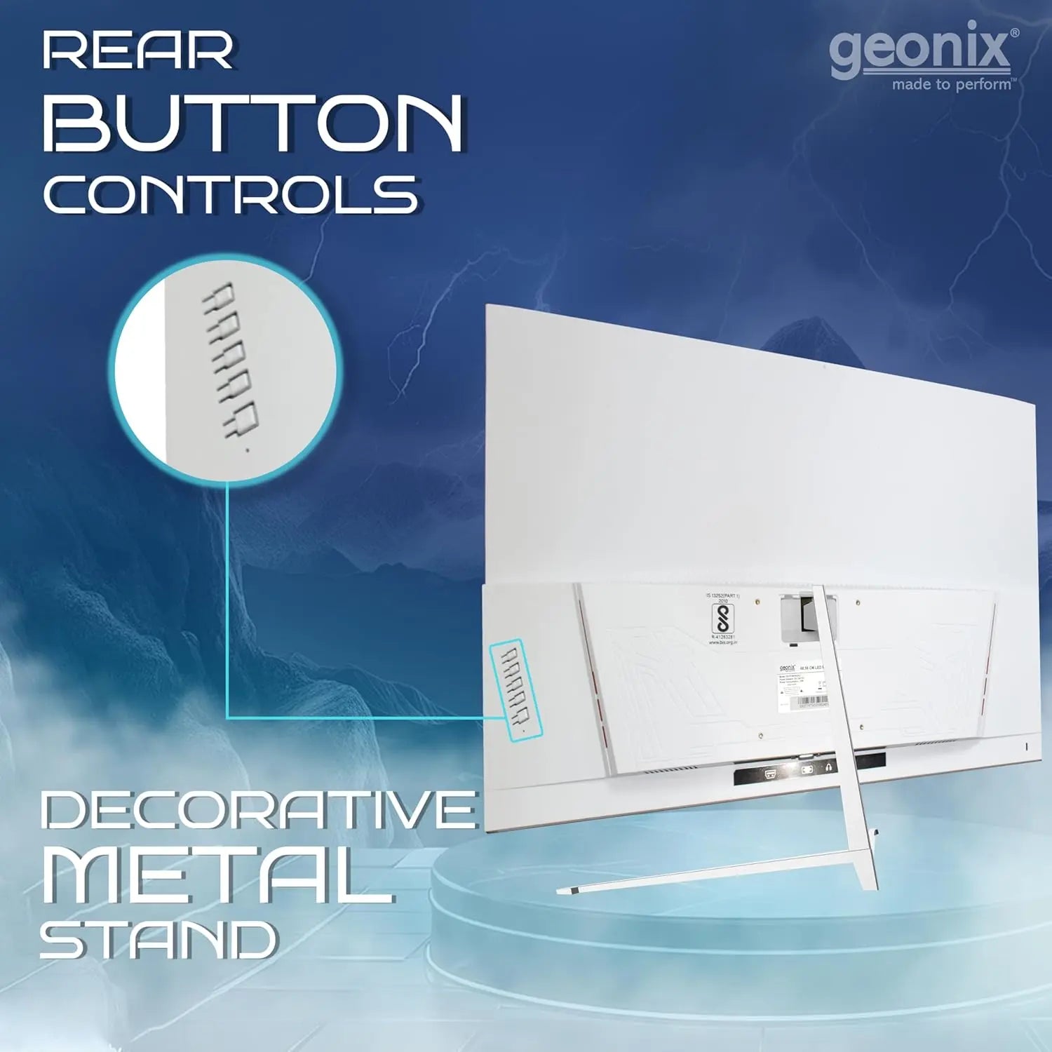 GEONIX Neon 27" 75Hz 1080p FHD  Curved Monitor with Dual Integrated Speakers - White My Store