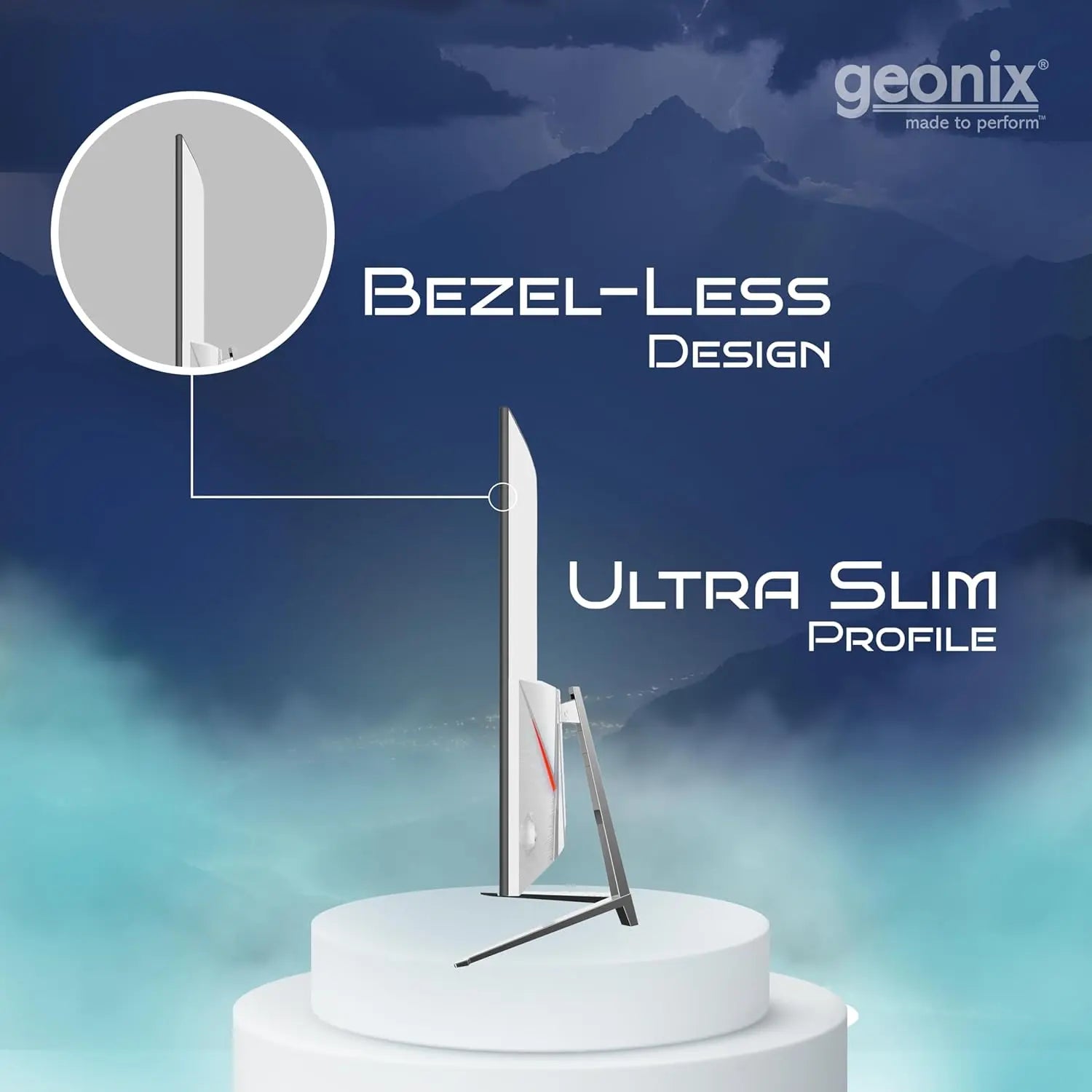 Geonix Argon 32" 75Hz 1080p Full HD LED Panel Curved Monitor with Dual Speakers - White My Store