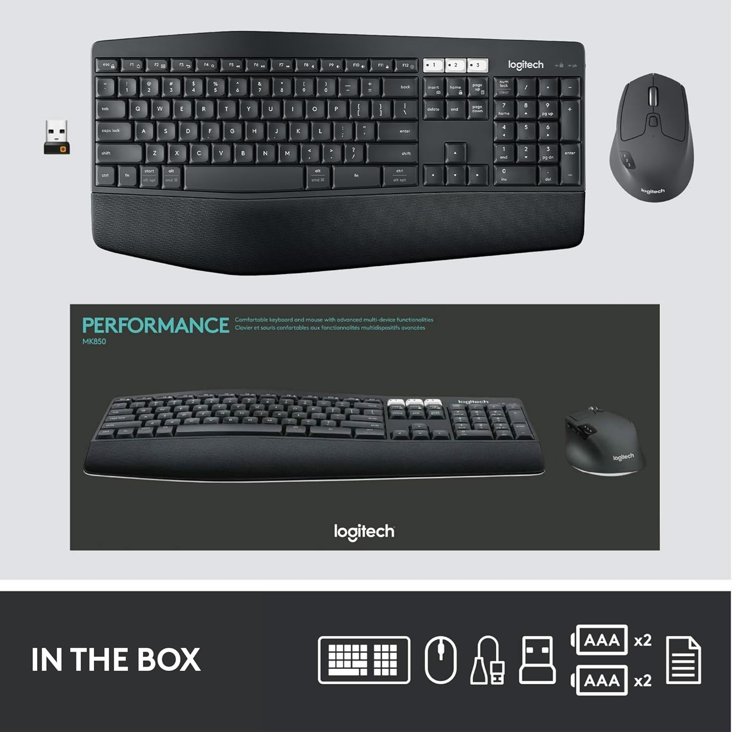 Logitech Wireless Bluetooth Keyboard and Mouse Combo MK850