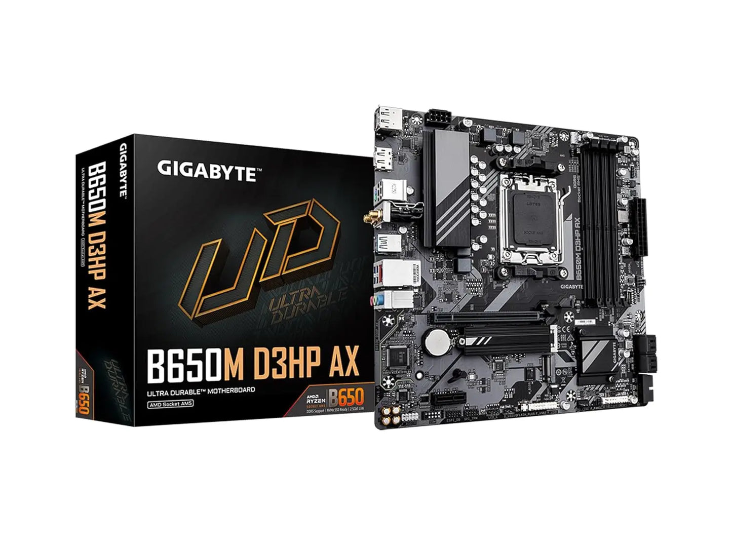 GIGABYTE B650M D3HP AX PCIe 4.0 Ultra Durable AMD AM5 DDR5 Micro-ATX Motherboard