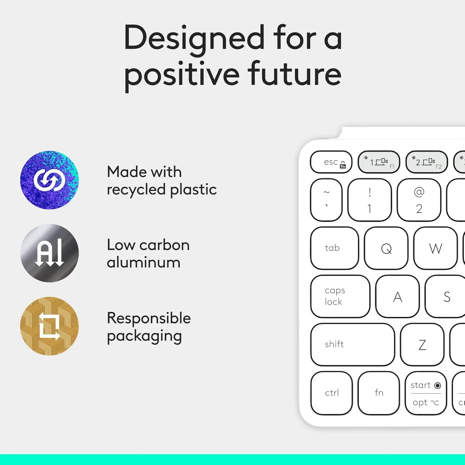 Logitech Keys-to-Go 2 Portable Bluetooth Keyboard for Tablet with Built-in Cover  Pale Grey