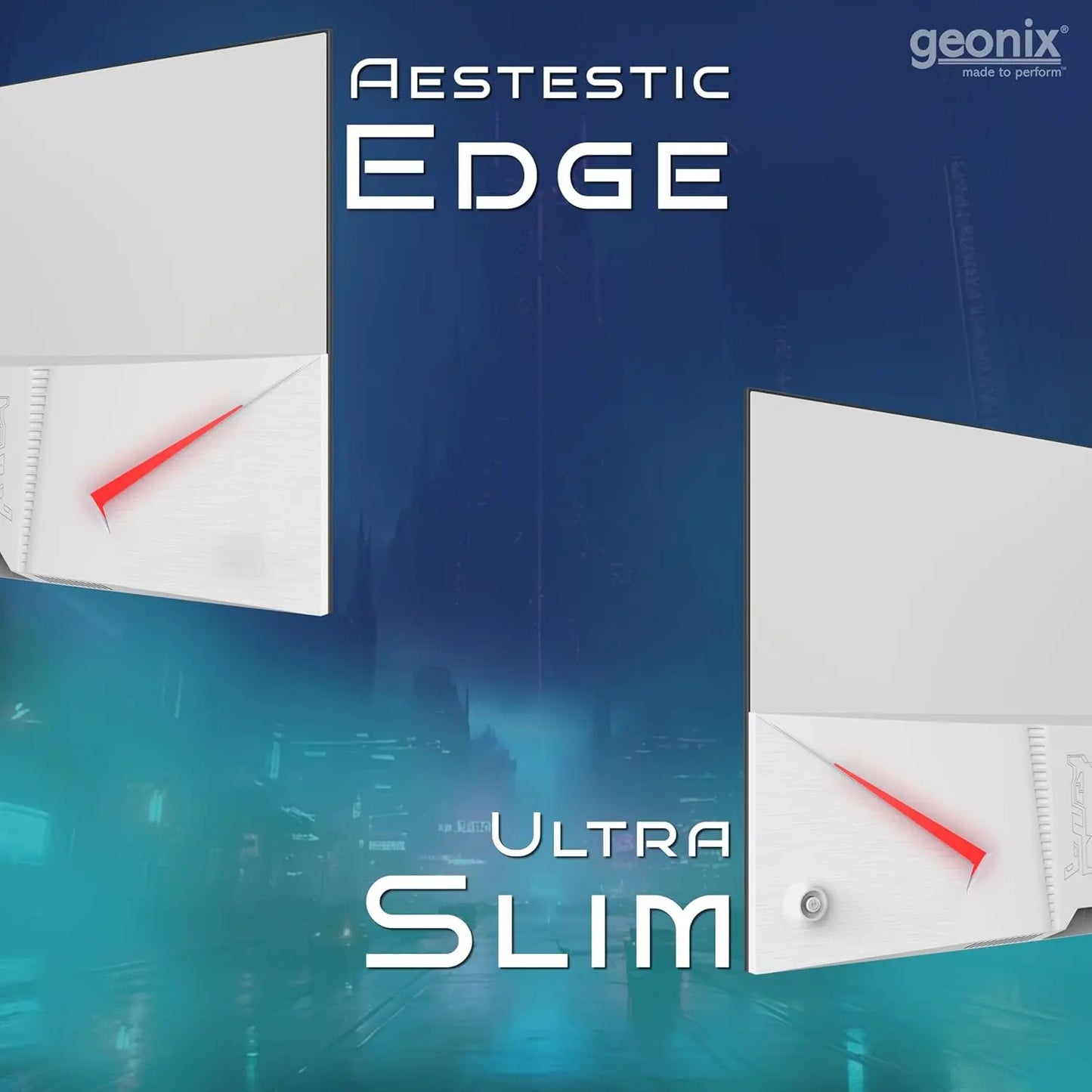 Geonix Argon 32" 75Hz 1080p Full HD LED Panel Curved Monitor with Dual Speakers - White My Store