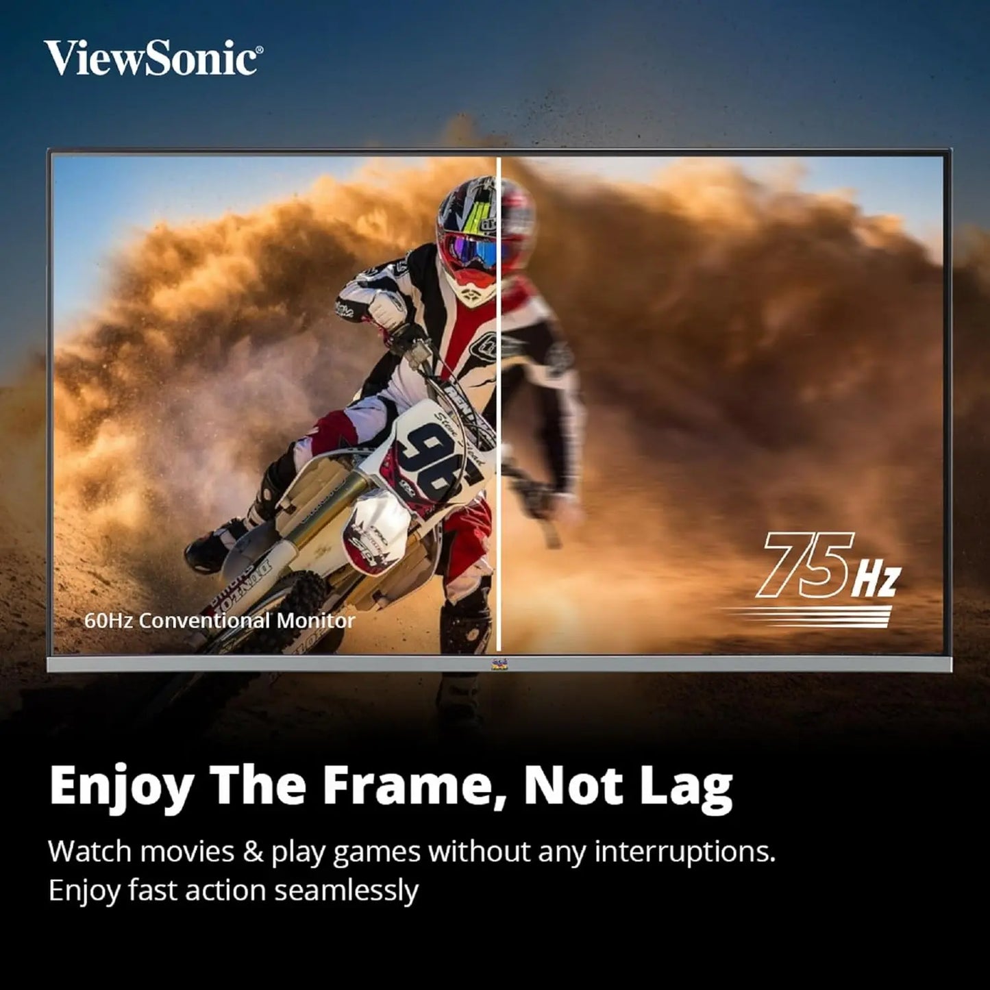 ViewSonic VX2476-SH 24" 75Hz 1920x1080 FHD IPS Frameless Panel sRGB Monitor My Store