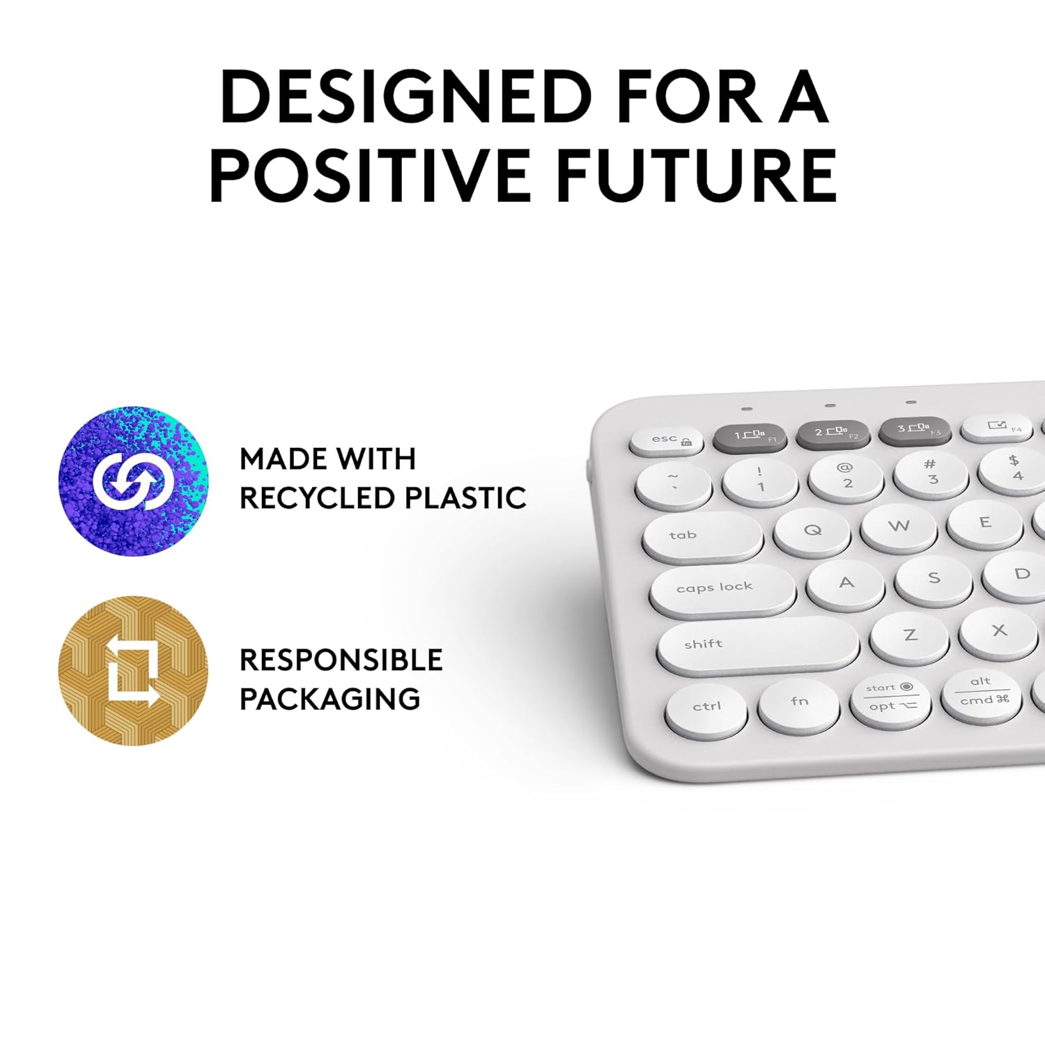 Logitech Pebble Keys 2 K380s, Multi-Device Bluetooth Wireless Keyboard White