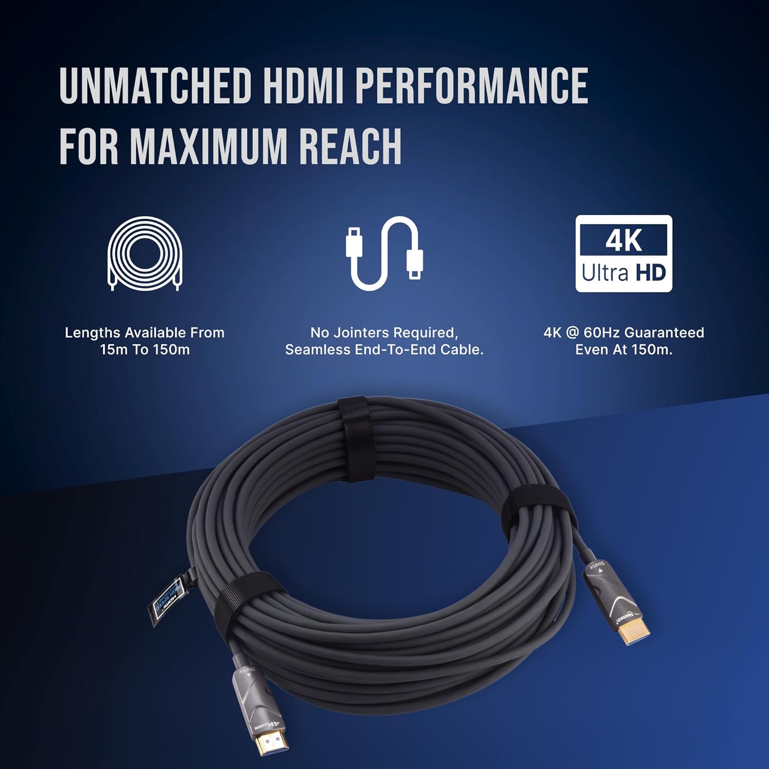 Nextech NC108 HDMI 2.0 Active Optical Cable 4K, 4:4:4 60FPS, supports HDR - HDCP - 18Gbps, Compatible with TV, Gaming Console etc (15M)