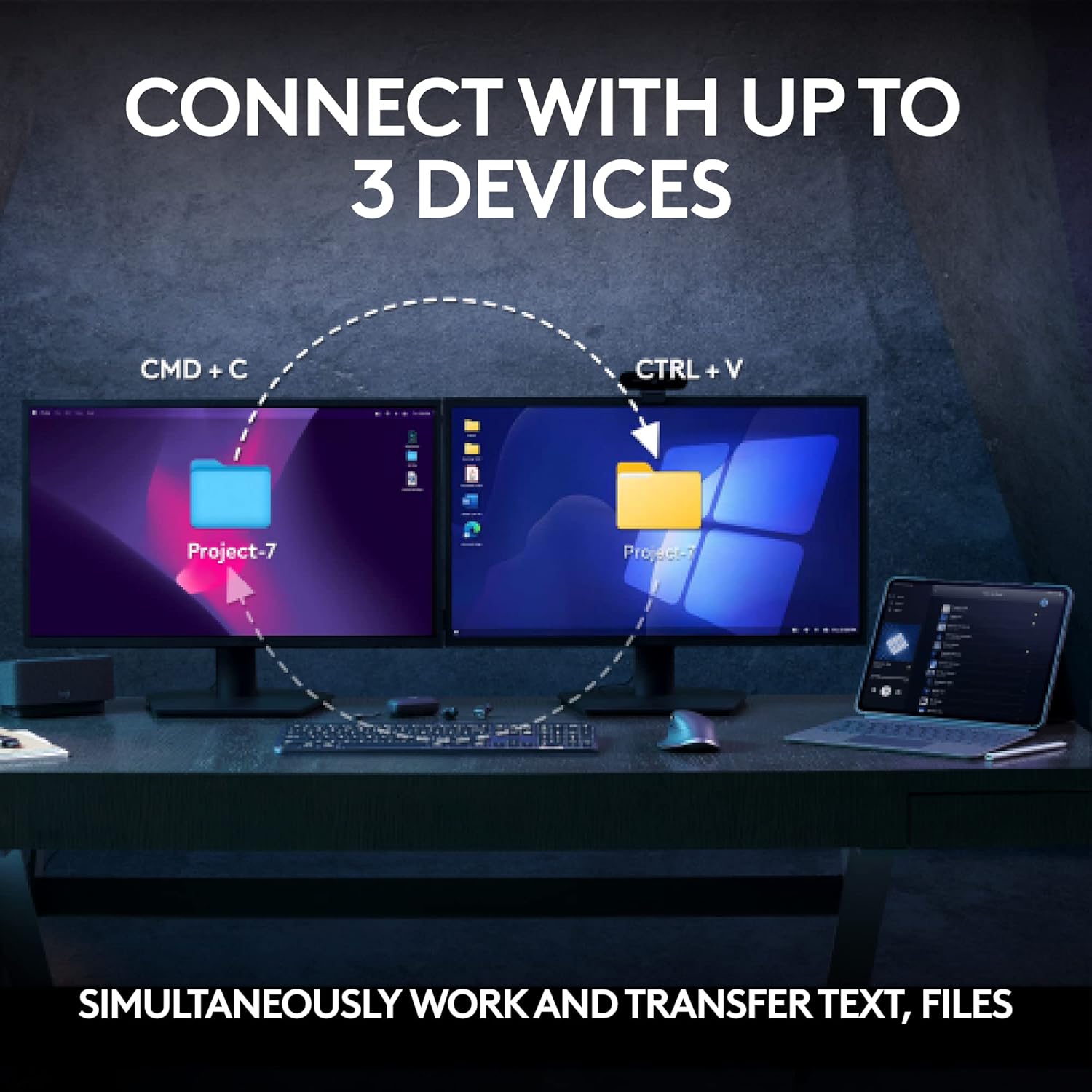 Logitech MX Keys S Combo  Performance Wireless Keyboard and Mouse with Palm Rest