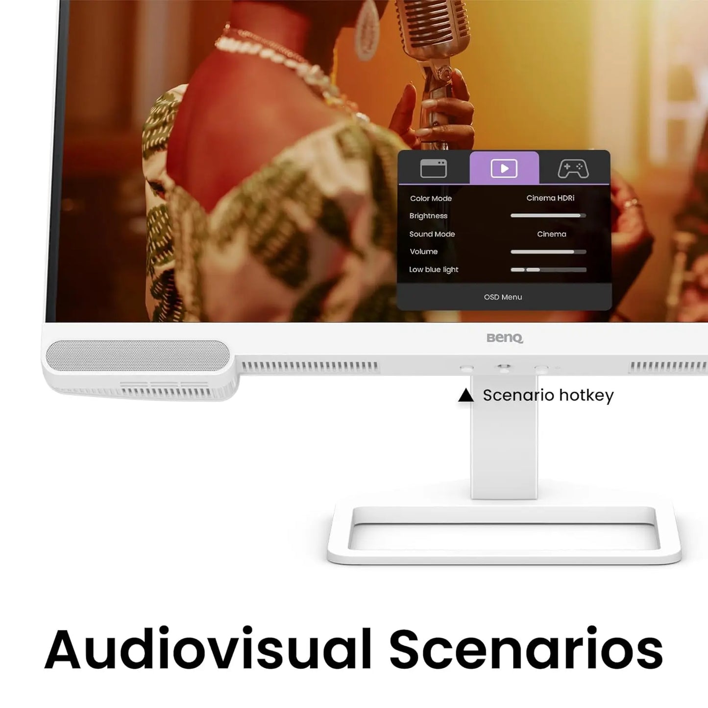 BenQ EW2790U 27” 4K UHD 3840x2160 Entertainment Monitor with 95% P3 AI Contrast 5Wx2 treVolo Speakers White