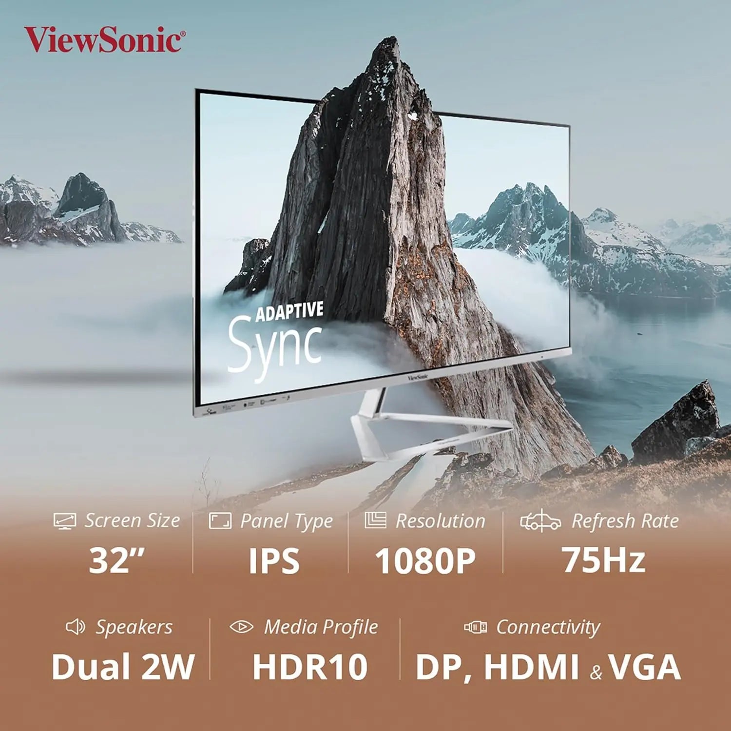 ViewSonic VX3276-MHD-3 32” 75Hz HDR10 1080p FHD sRGB IPS Panel Monitor My Store
