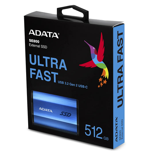 ADATA EXTERNAL SSD 512GB SE800 USB C  ASE800 512GU32G2 CBK