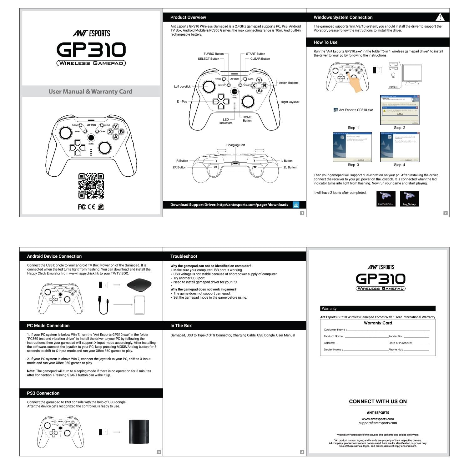 Ant Esports GP110 Wired Gamepad