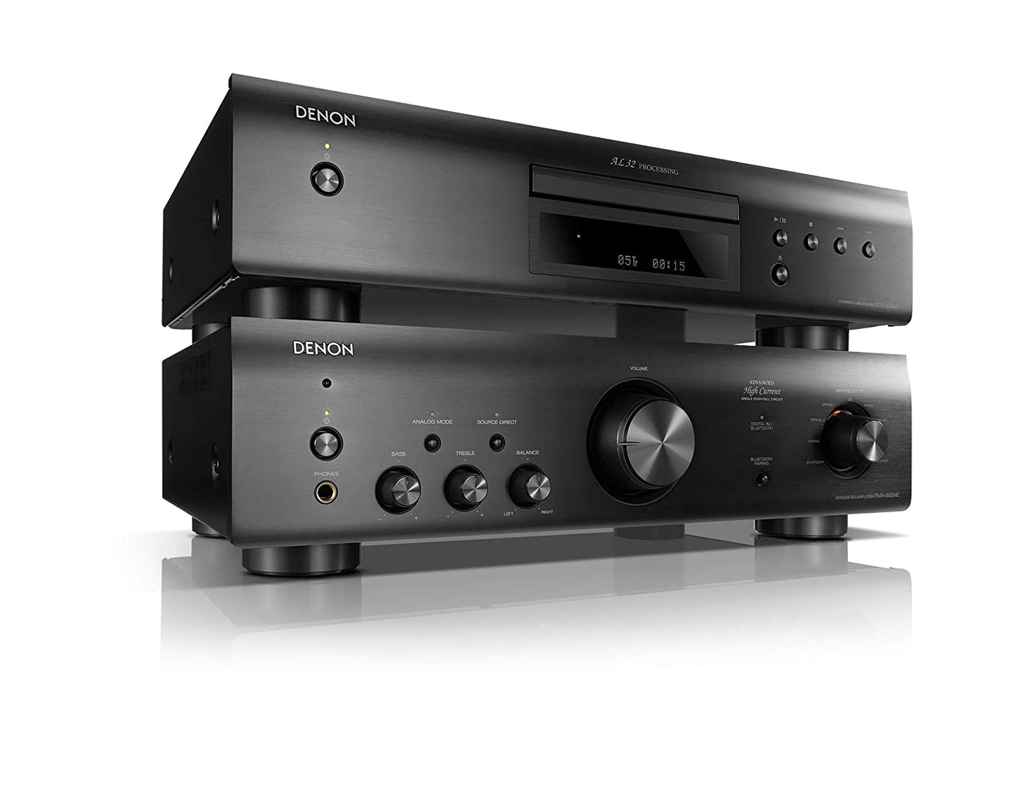 Denon DCD-600NE Compact CD Player in a Vibration-Resistant Design  2 Channels  Pure Direct Mode  Pair with PMA-600NE for Enhanced Sound Quality  Black
