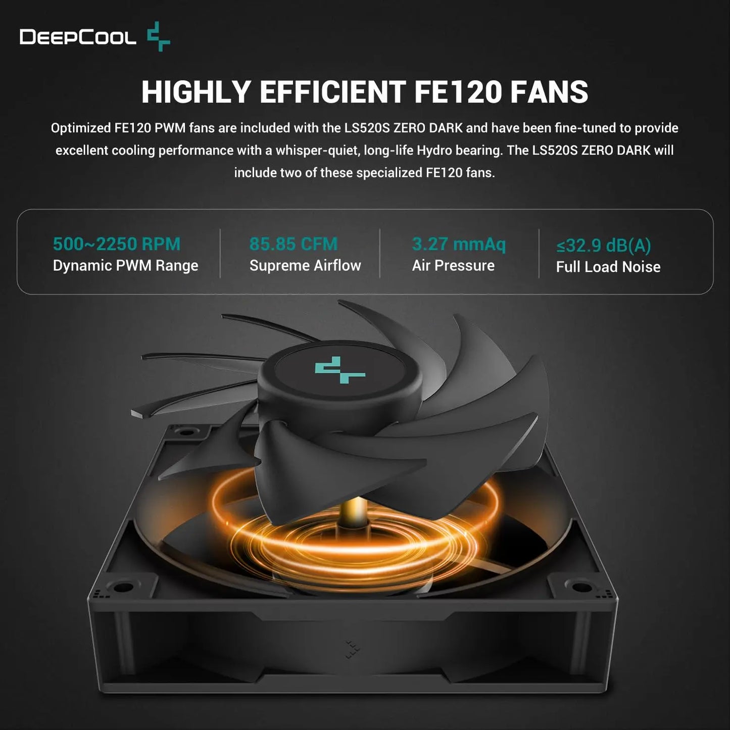Deepcool LS520S Zero Dark BK 240mm All in one CPU Liquid Cooler - Black