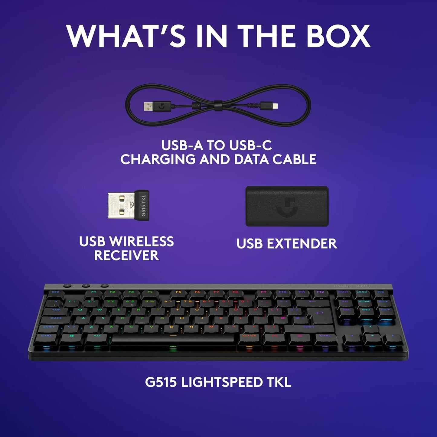 Logitech G515 Lightspeed TKL Low Profile Wireless Gaming Keyboard, LIGHTSYNC RGB, Thin Tenkeyless Design