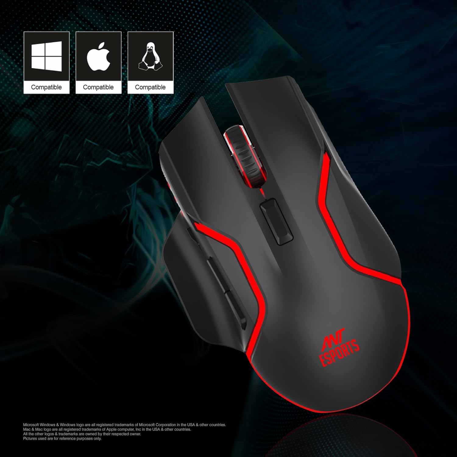 Ant Esports GM320 Pro RGB Wireless Gaming Mouse Black